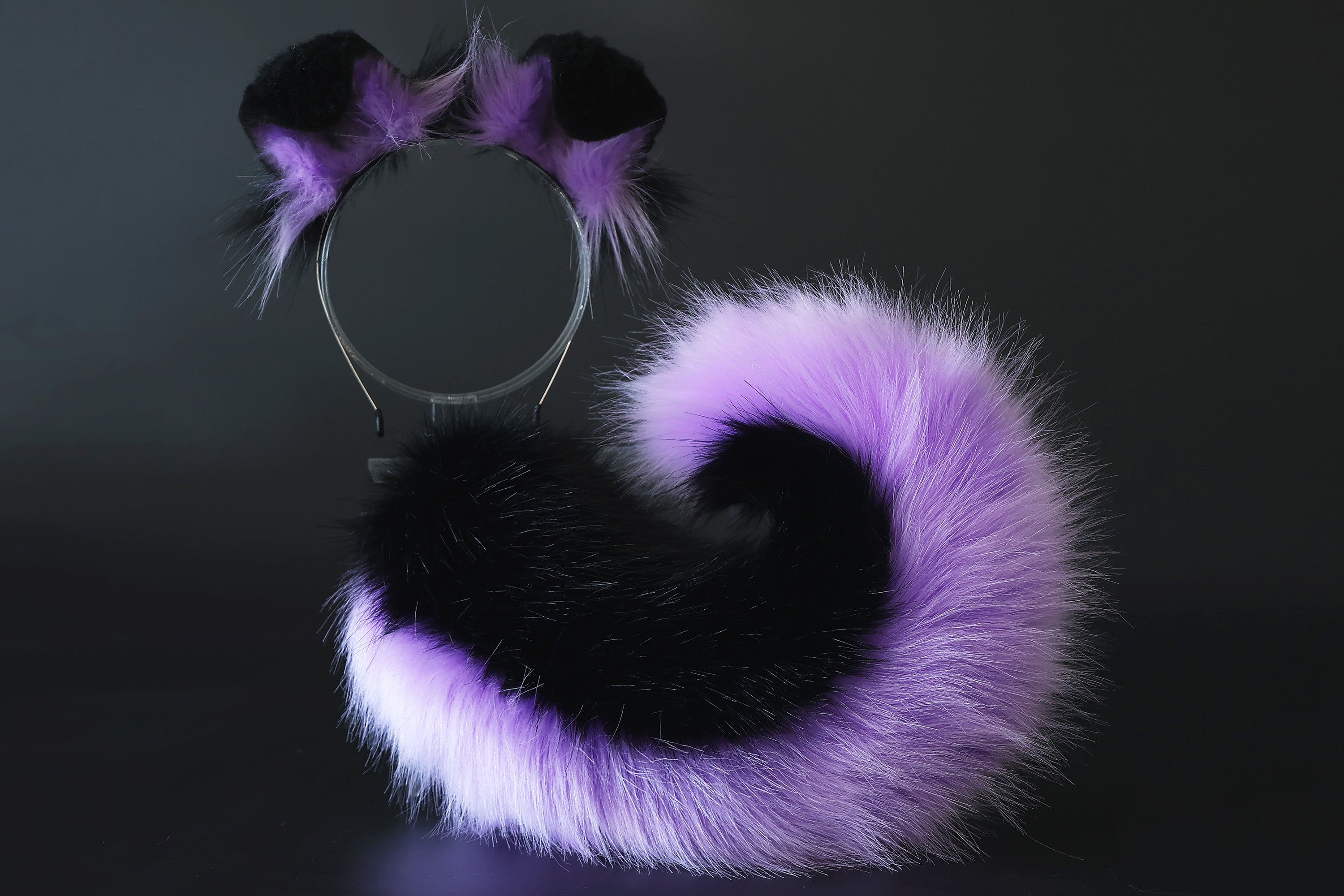 Black purple puppy ear and tail plug set kemonomimi Shepherd dog ear and tail plug set Shiba Inu dog ear and tail butt plug set cosplay petplay puppy play dog therian
