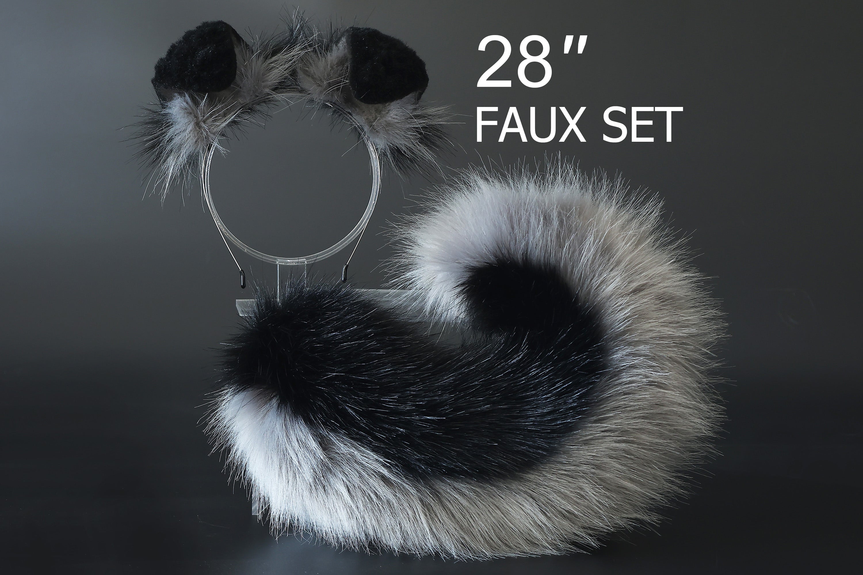 Black gray puppy ear and tail plug set kemonomimi Shepherd dog ear and tail plug set Shiba Inu dog ear and tail butt plug set cosplay petplay puppy play dog therian