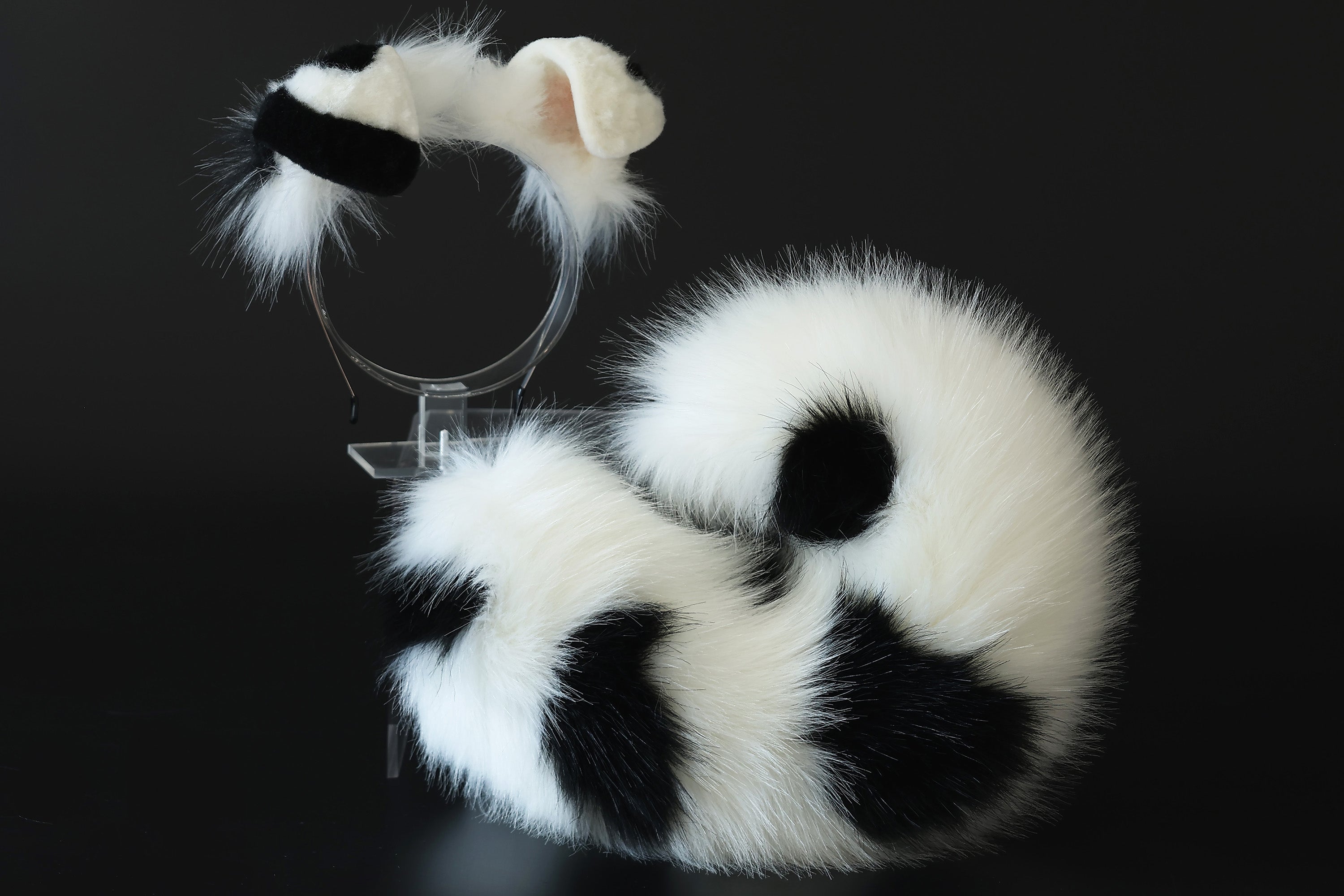 Faux fur dalmatian dog ears and tail Shepherd dog tail and ear shiba Inu dog ear and tail anime cosplay therian puppy girl kemonomimi puppy boy