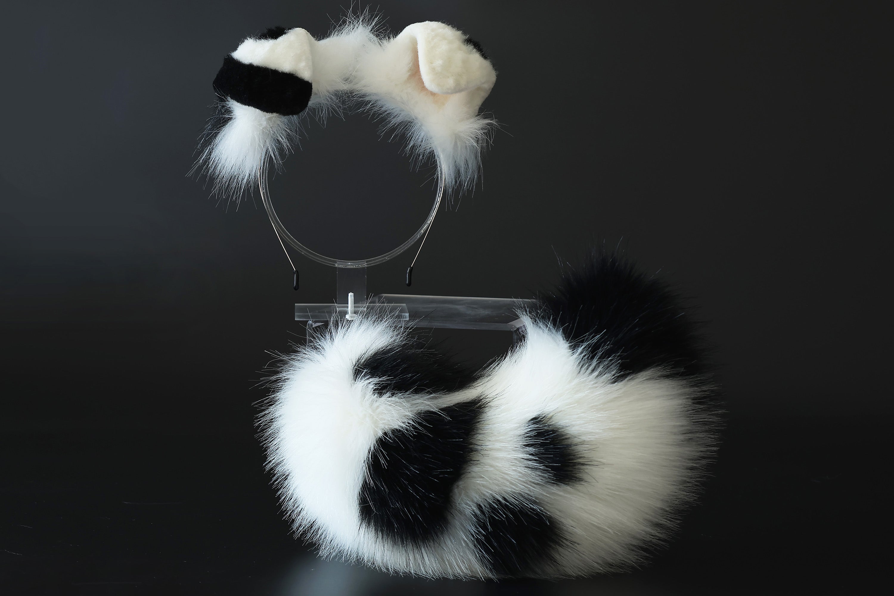 Faux fur dalmatian dog ears and tail Shepherd dog tail and ear shiba Inu dog ear and tail anime cosplay therian puppy girl kemonomimi puppy boy