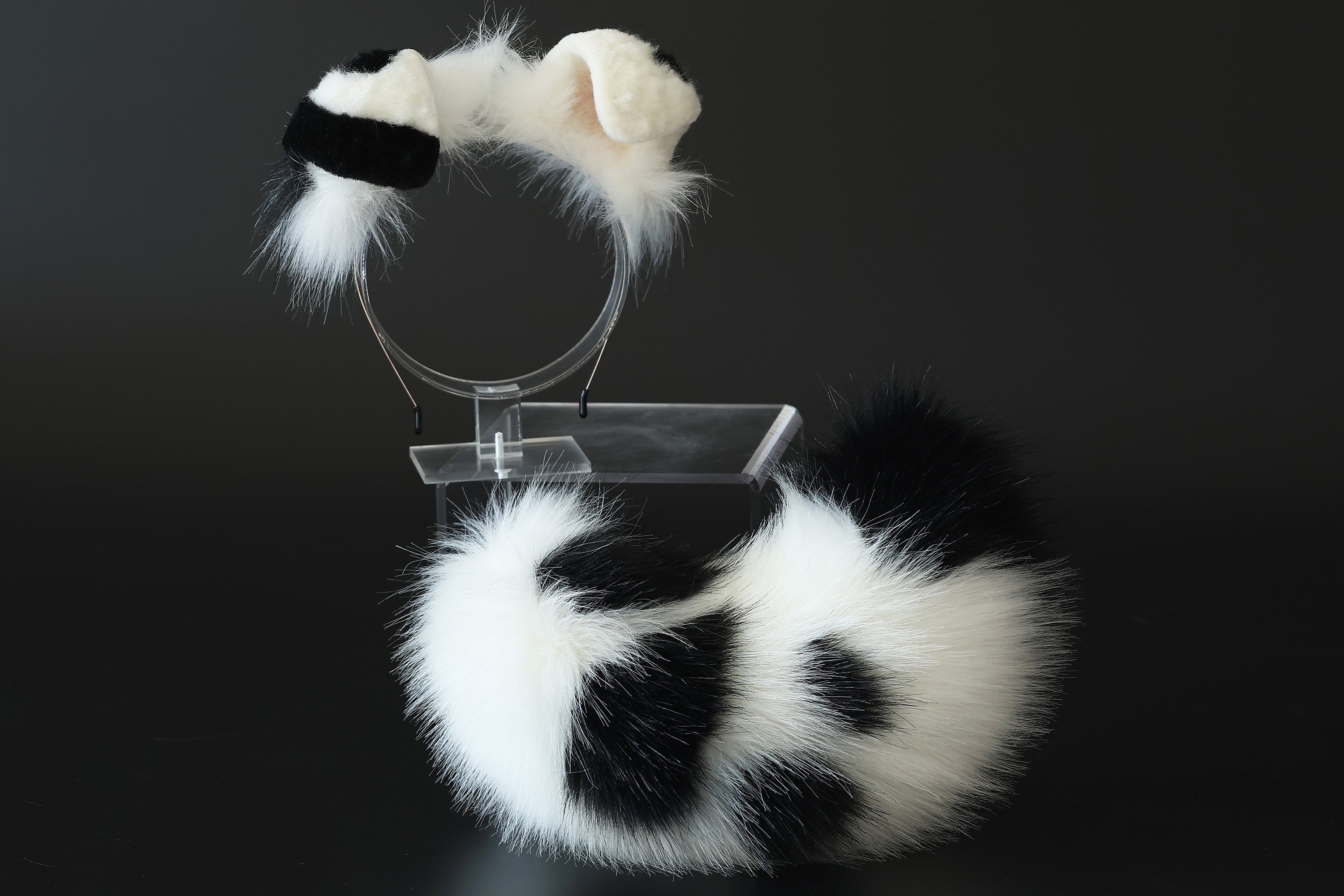 Faux fur dalmatian dog ears and tail Shepherd dog tail and ear shiba Inu dog ear and tail anime cosplay therian puppy girl kemonomimi puppy boy