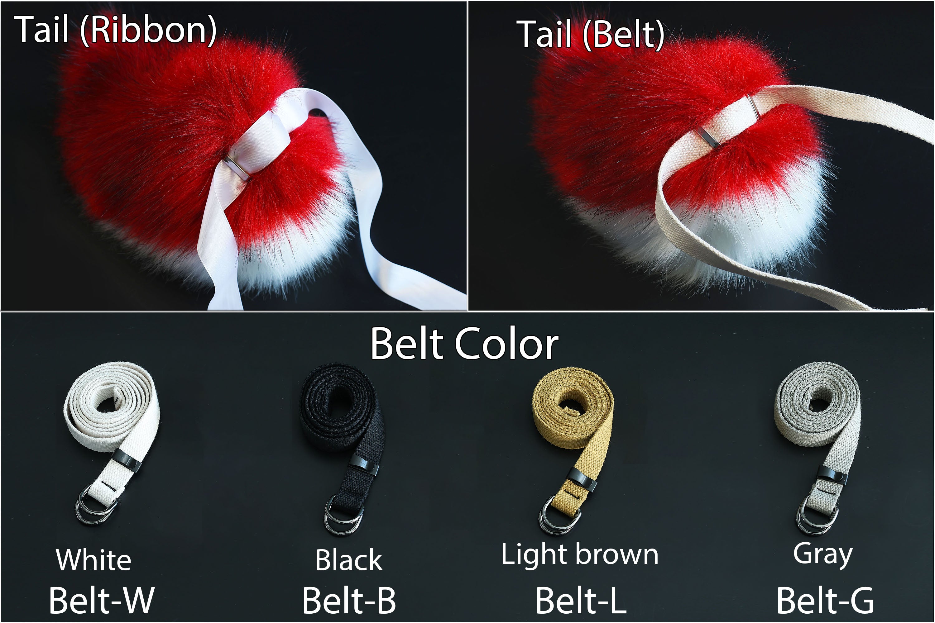 White lop bunny ear and tail plug rabbit