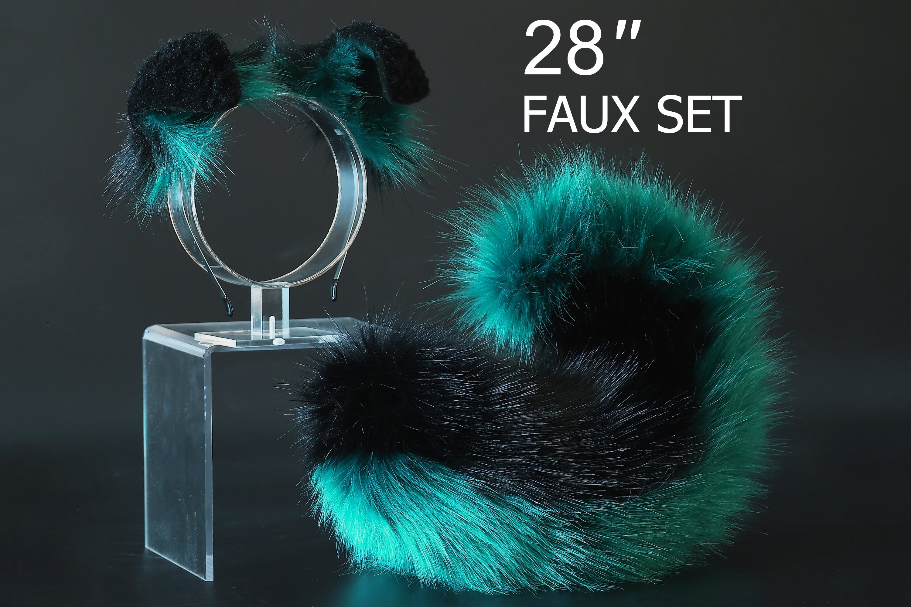 Black green puppy ear and tail plug set kemonomimi Shepherd dog ear and tail plug set Shiba Inu dog ear and tail butt plug set cosplay petplay puppy play dog therian