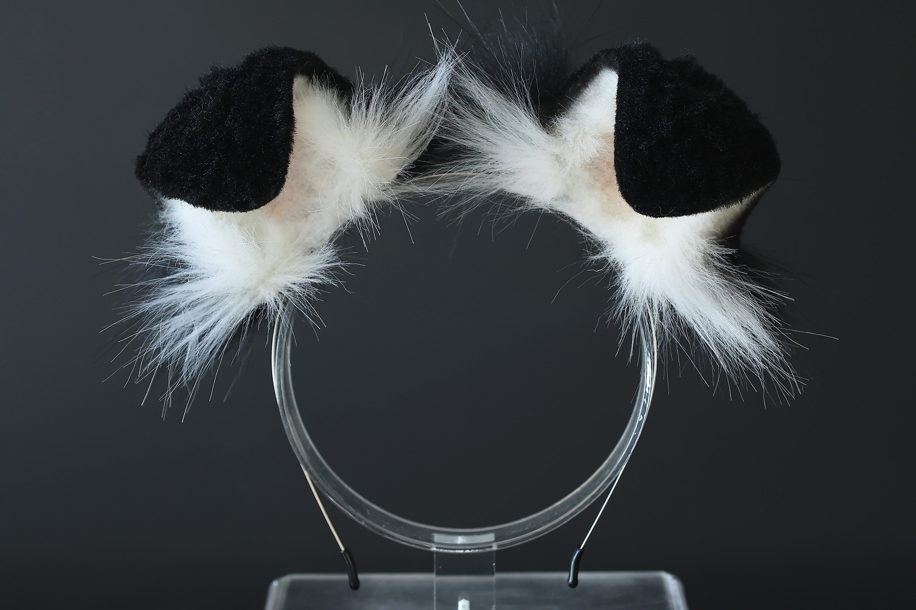 Black white puppy ear and tail plug set kemonomimi Shepherd dog ear and tail plug set Shiba Inu dog ear and tail butt plug set cosplay petplay puppy play dog therian