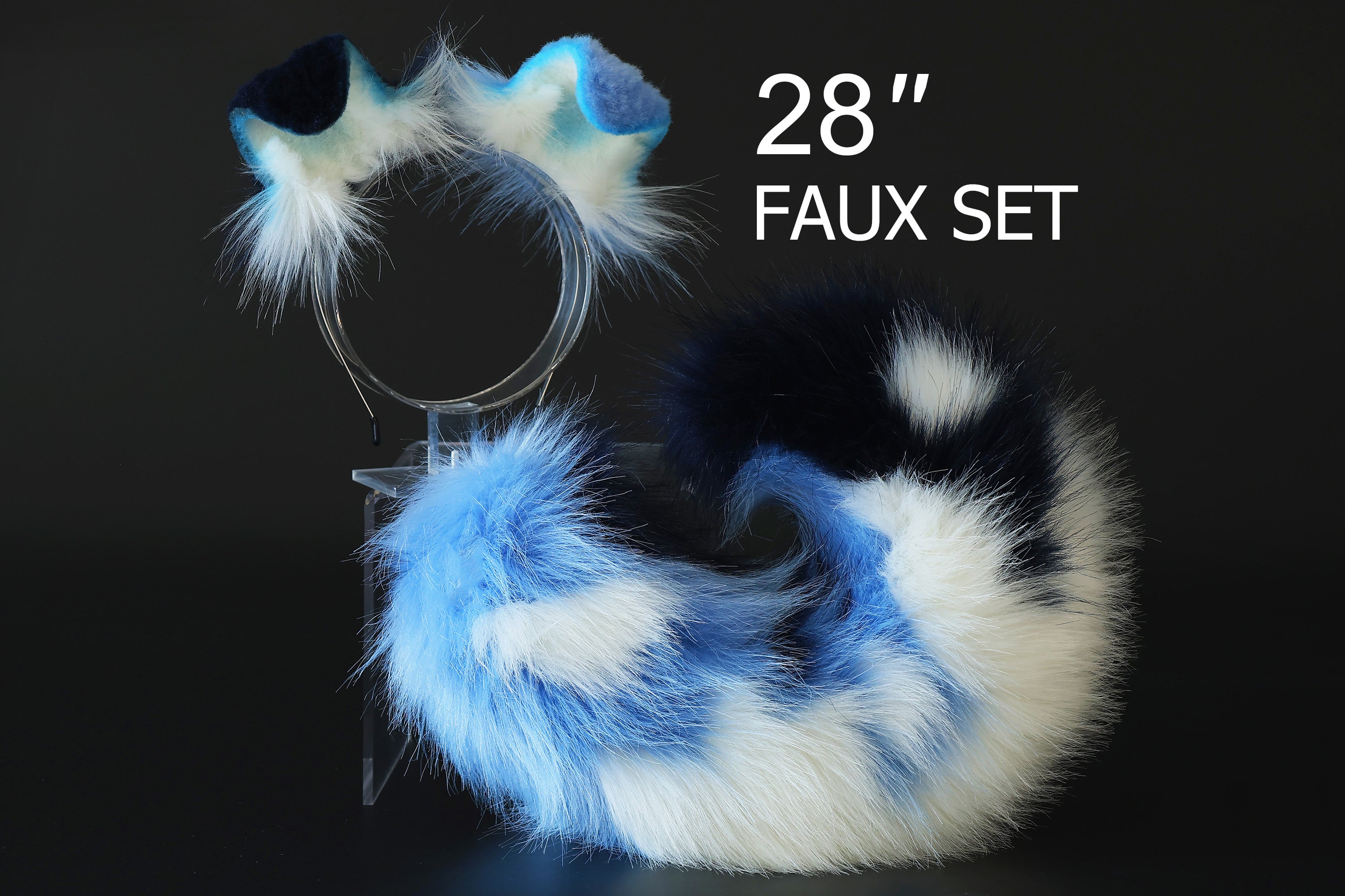 Blue white faux fur shepherd dog tail and ear Splicing Shiba Inu dog ear and tail anime cosplay therian puppy ear tail butt plug dog girl kemonomimi puppy furry