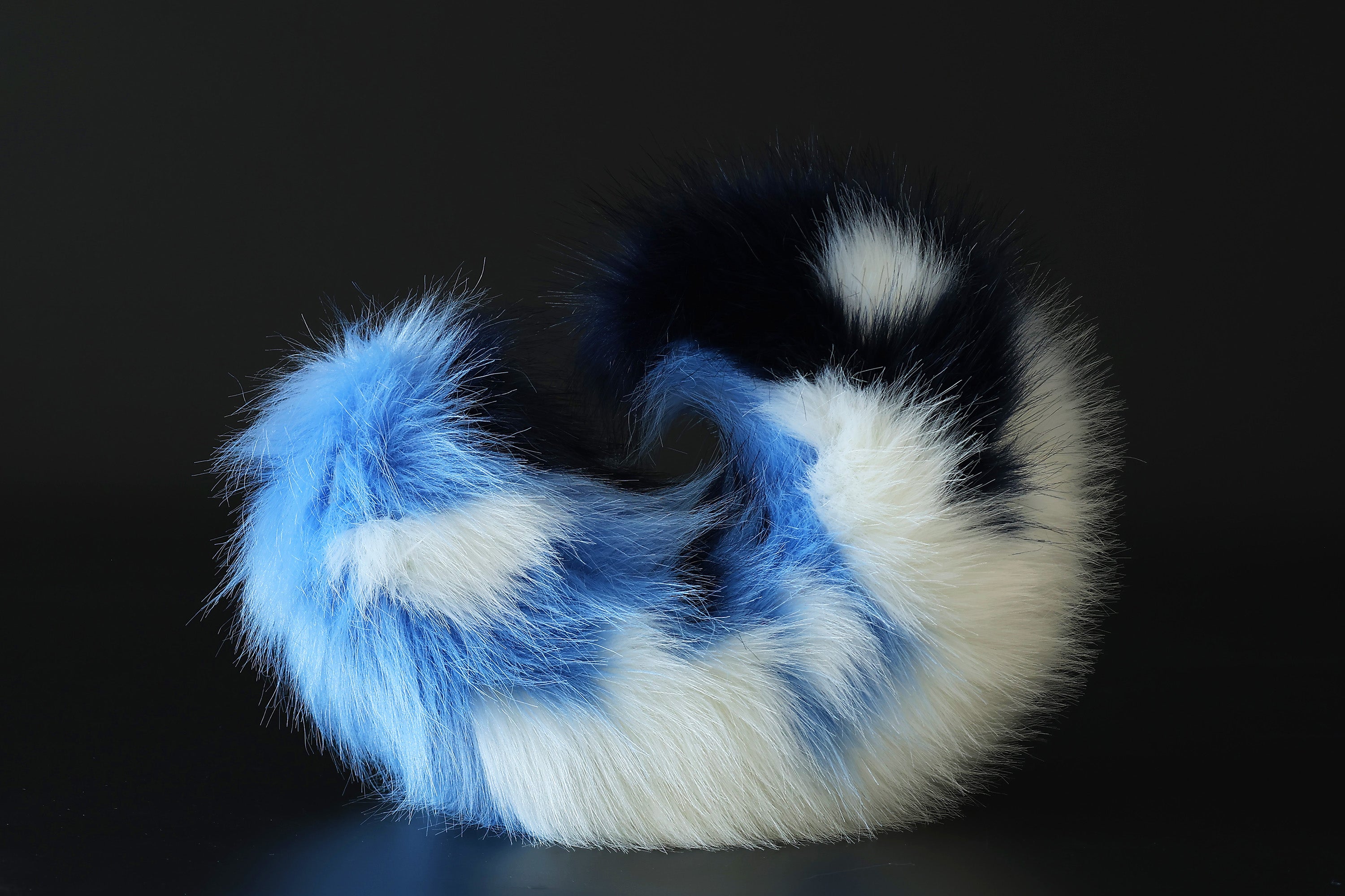 Blue white faux fur shepherd dog tail and ear Splicing Shiba Inu dog ear and tail anime cosplay therian puppy ear tail butt plug dog girl kemonomimi puppy furry
