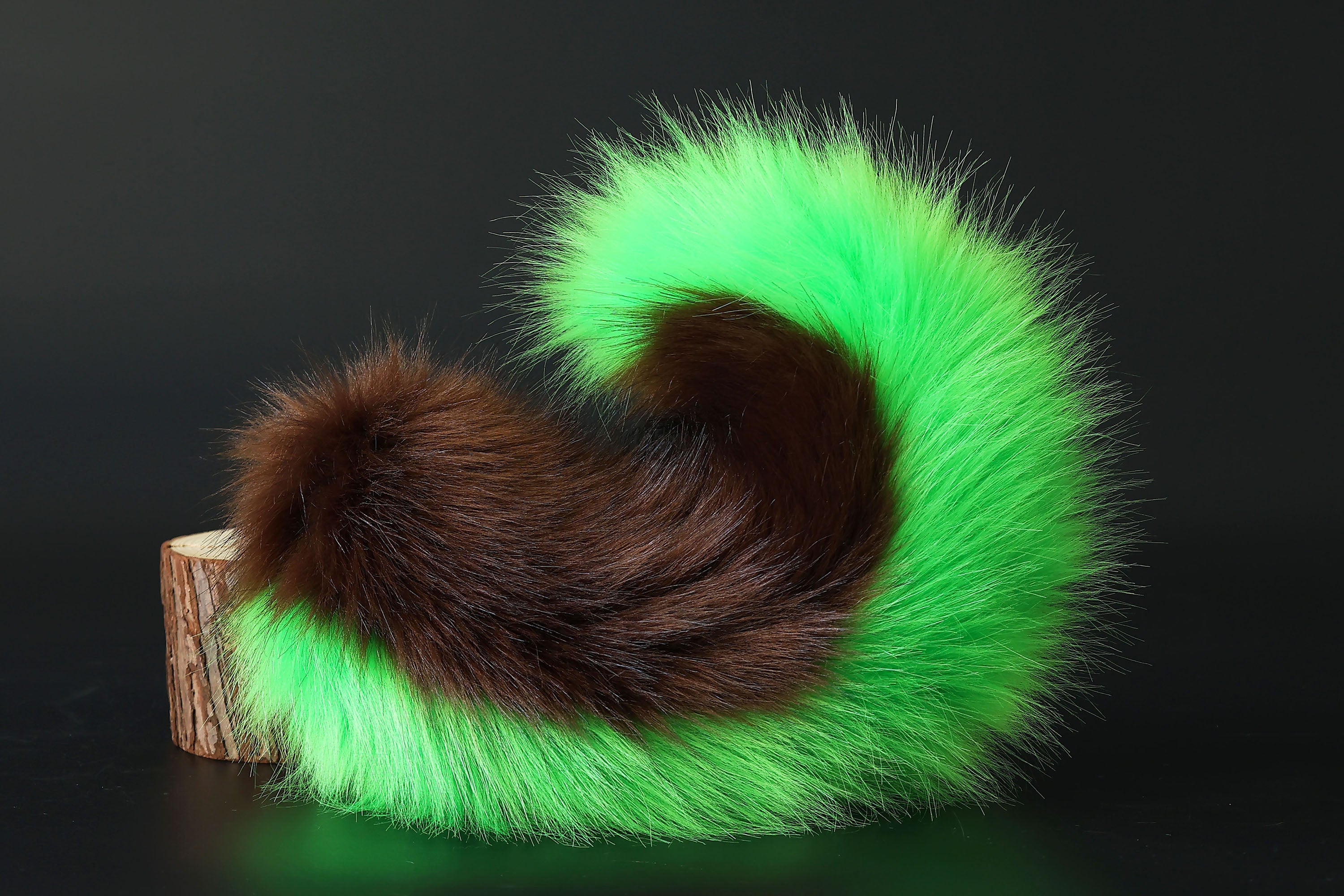 Brown green puppy ear and tail plug set kemonomimi Shepherd dog ear and tail plug set Shiba Inu dog ear and tail butt plug set cosplay petplay puppy play dog therian