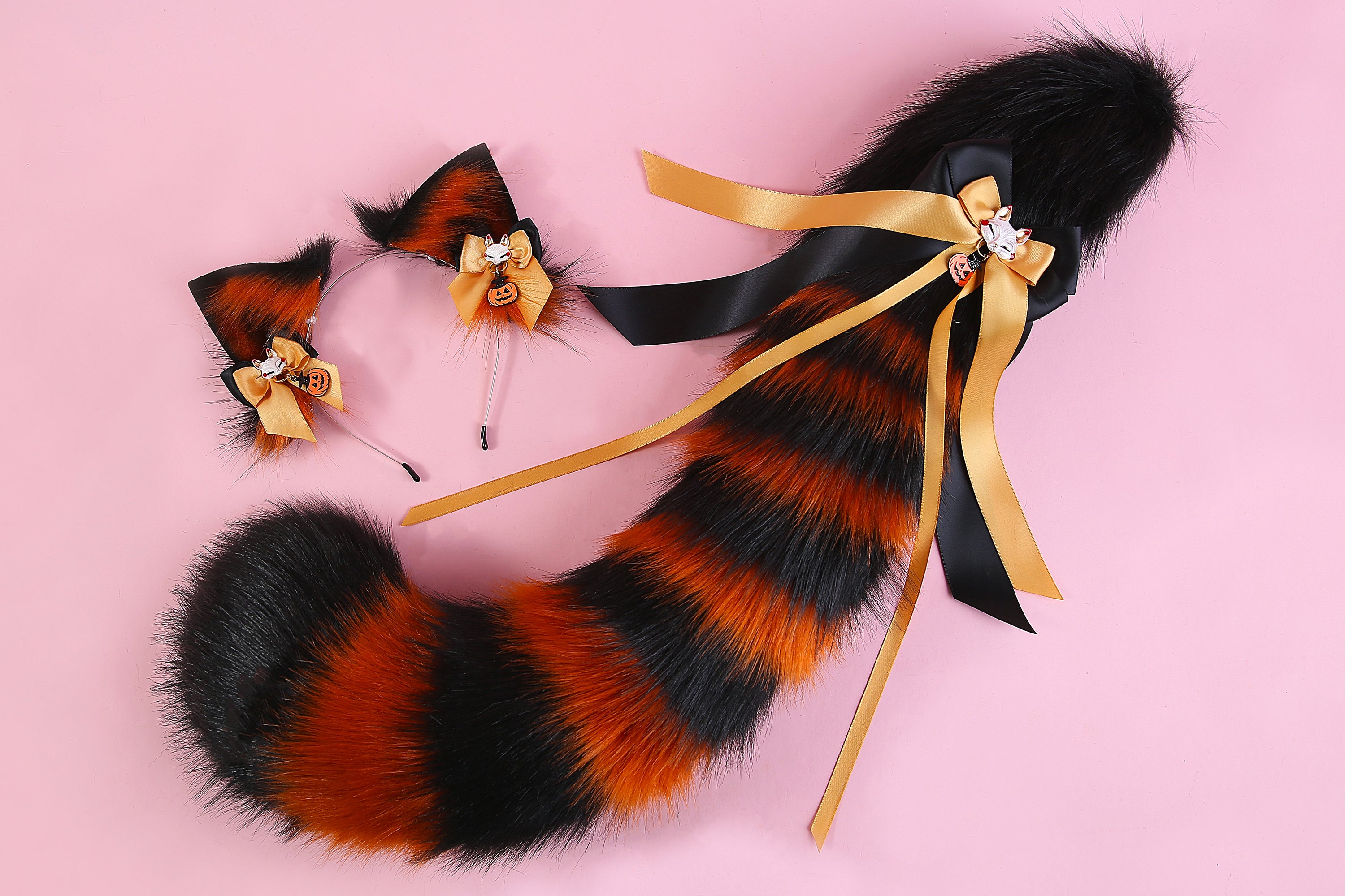 Kitten ear and tail set cat ear headband and tail
