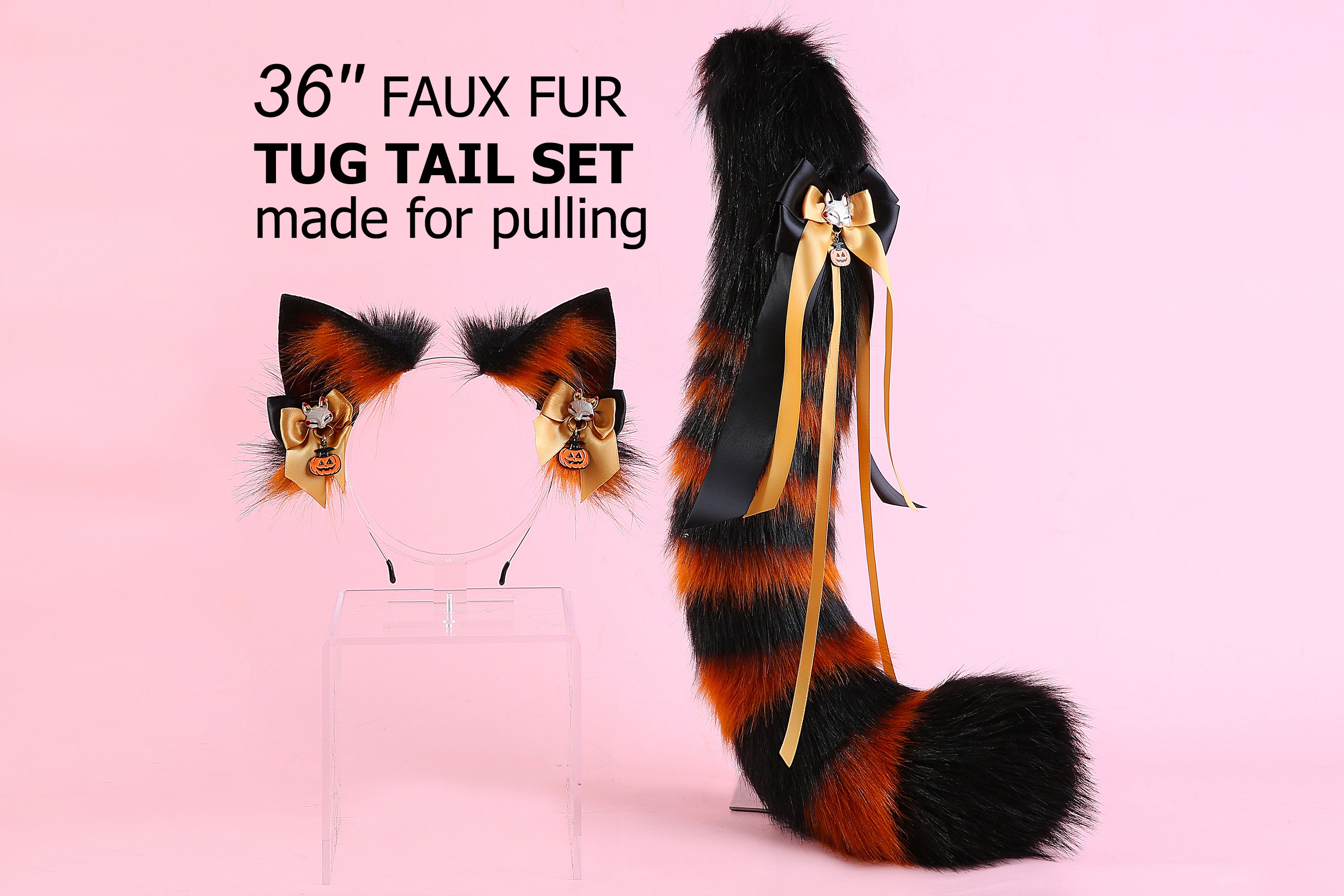 Kitten ear and tail set cat ear headband and tail