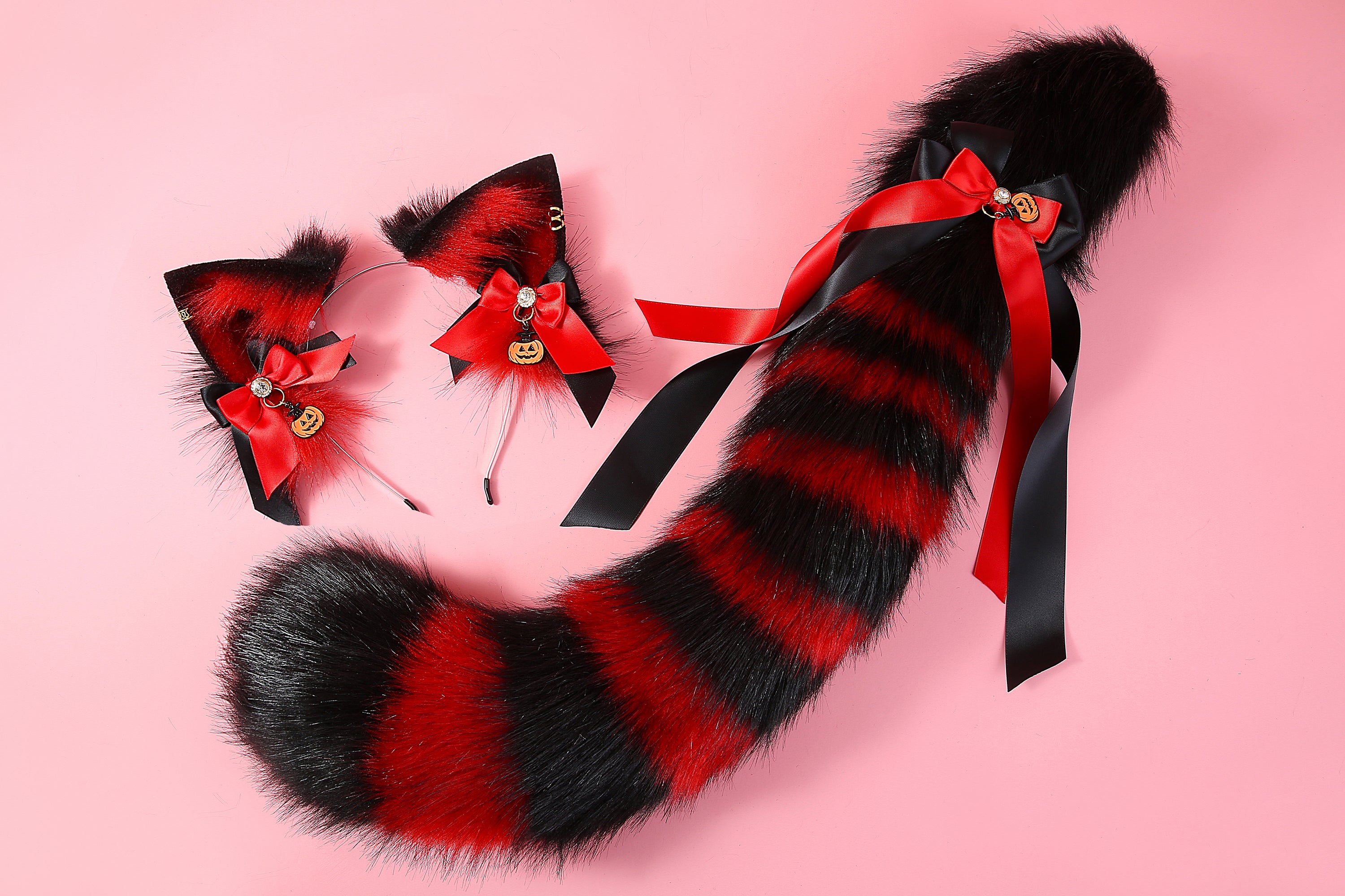 Kitten ear and tail set cat ear headband and tail