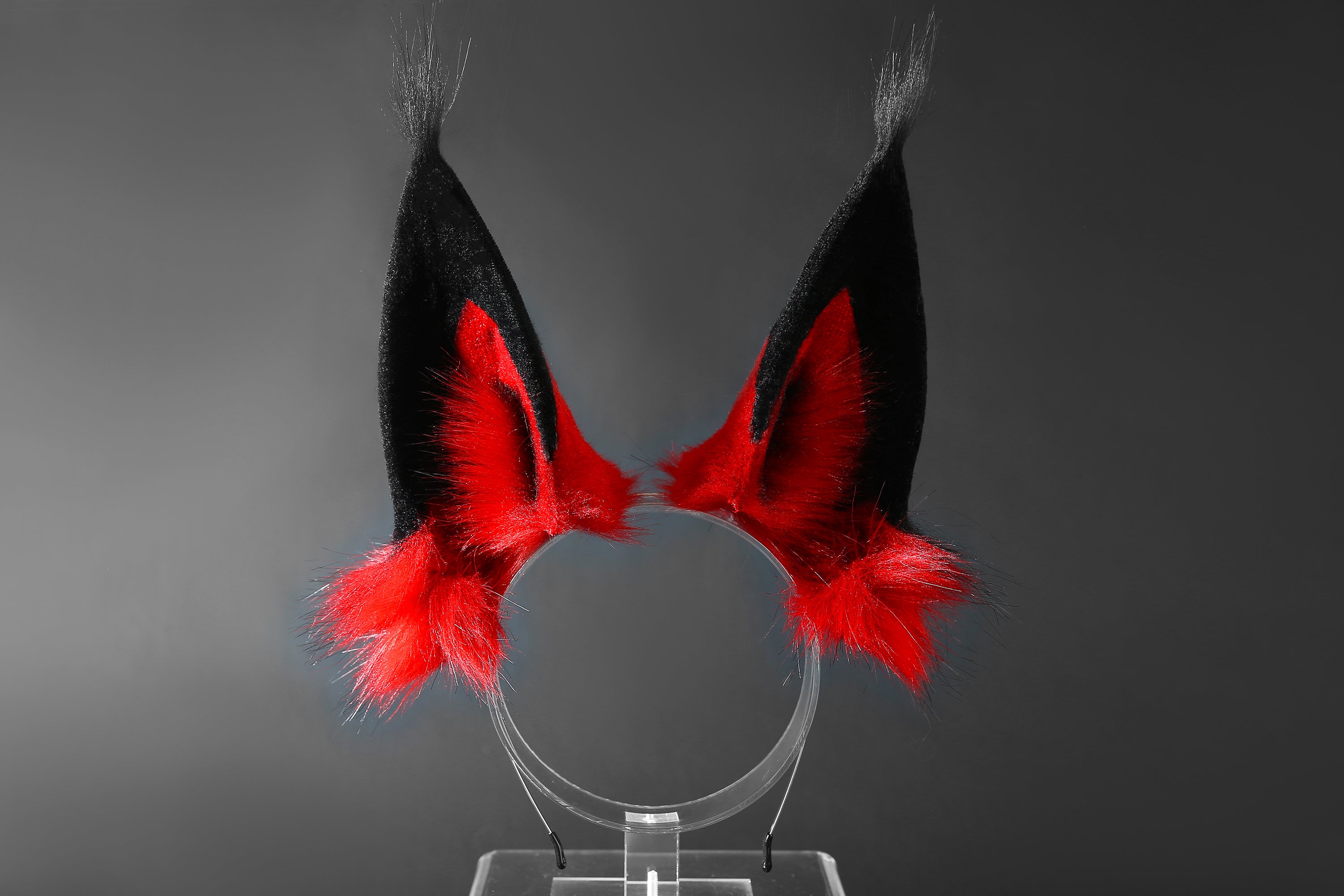 Faux Fur Alastor Ears and Tail Hazbin Hotel Cosplay