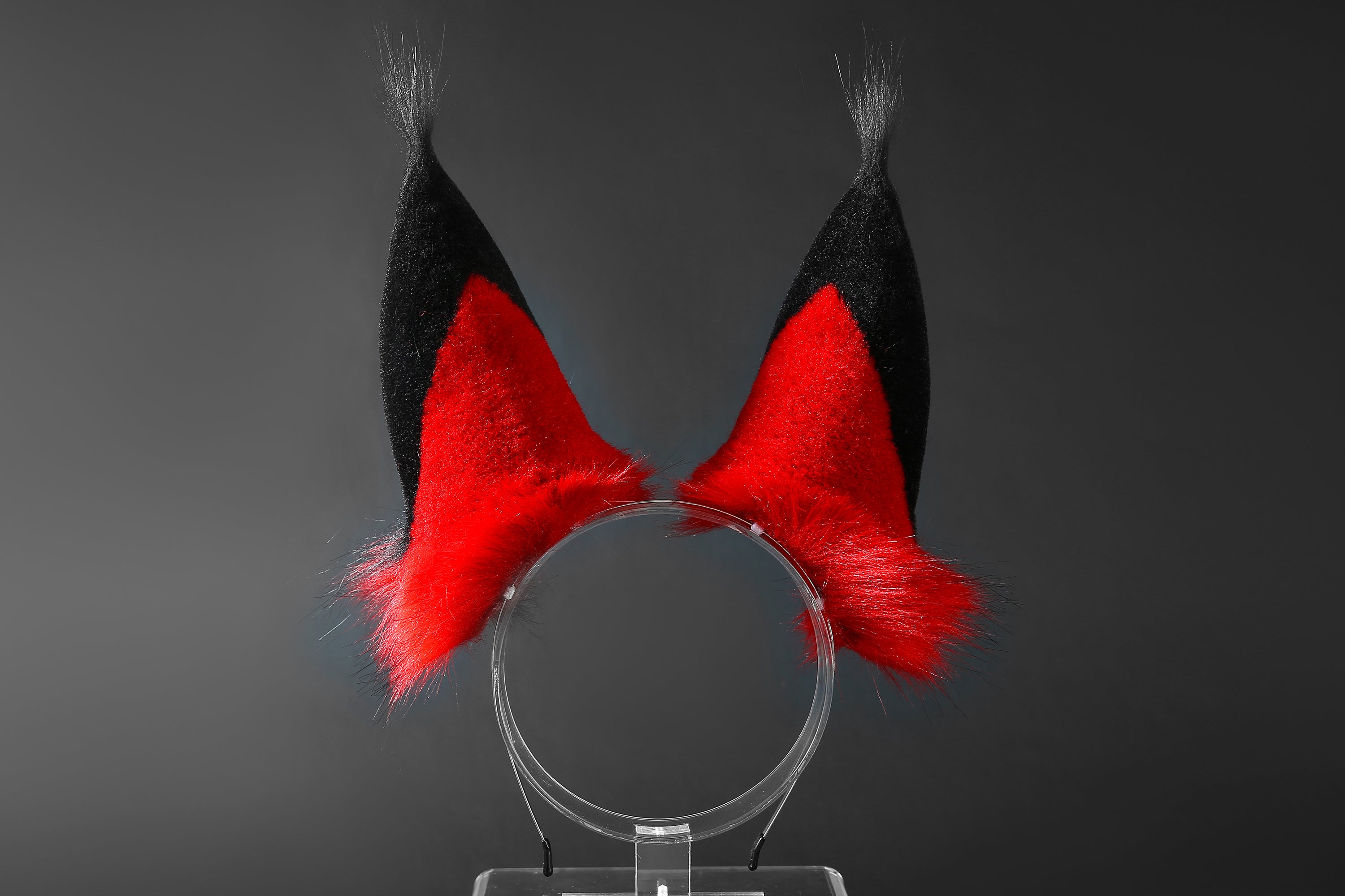 Faux Fur Alastor Ears and Tail Hazbin Hotel Cosplay