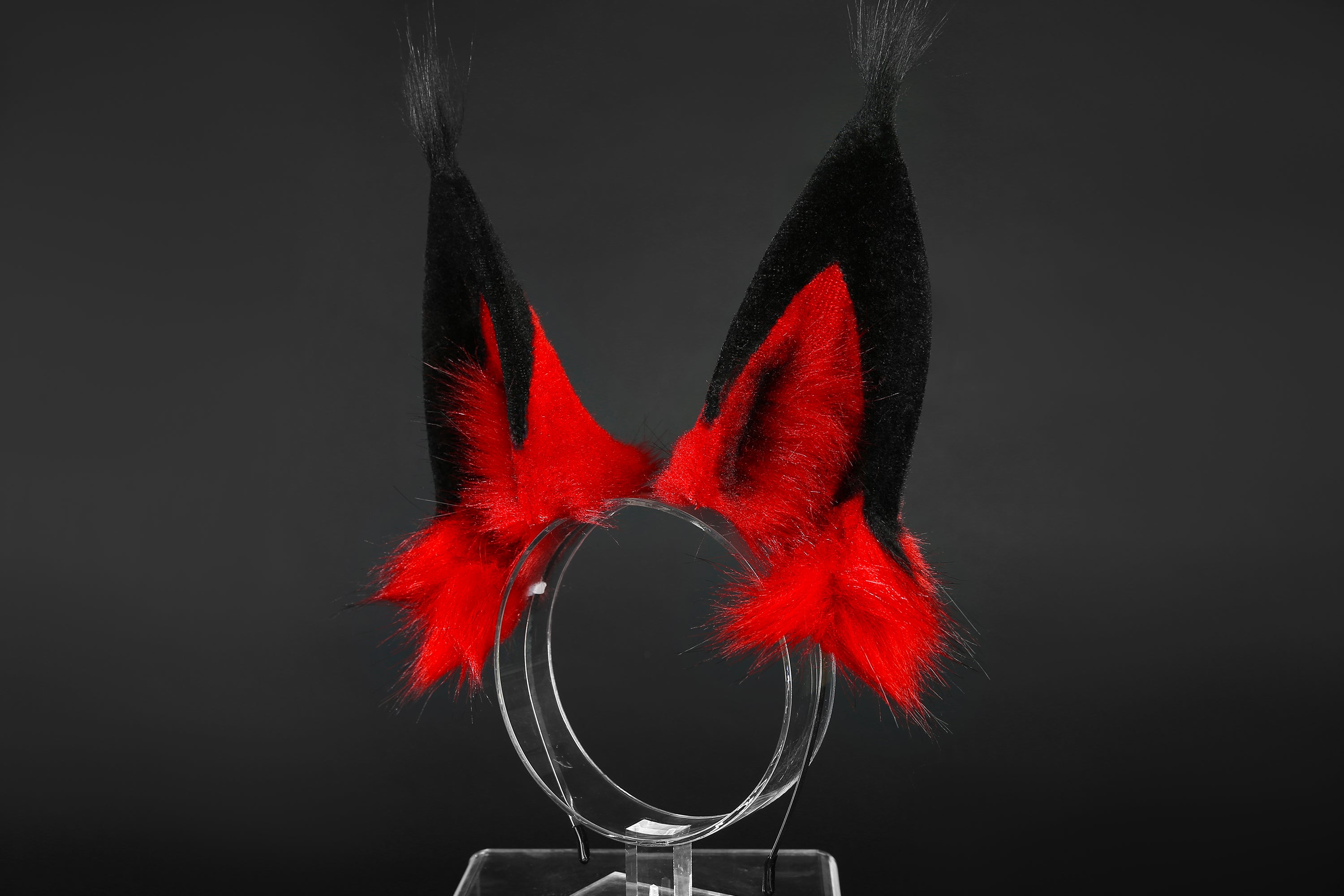 Faux Fur Alastor Ears and Tail Hazbin Hotel Cosplay