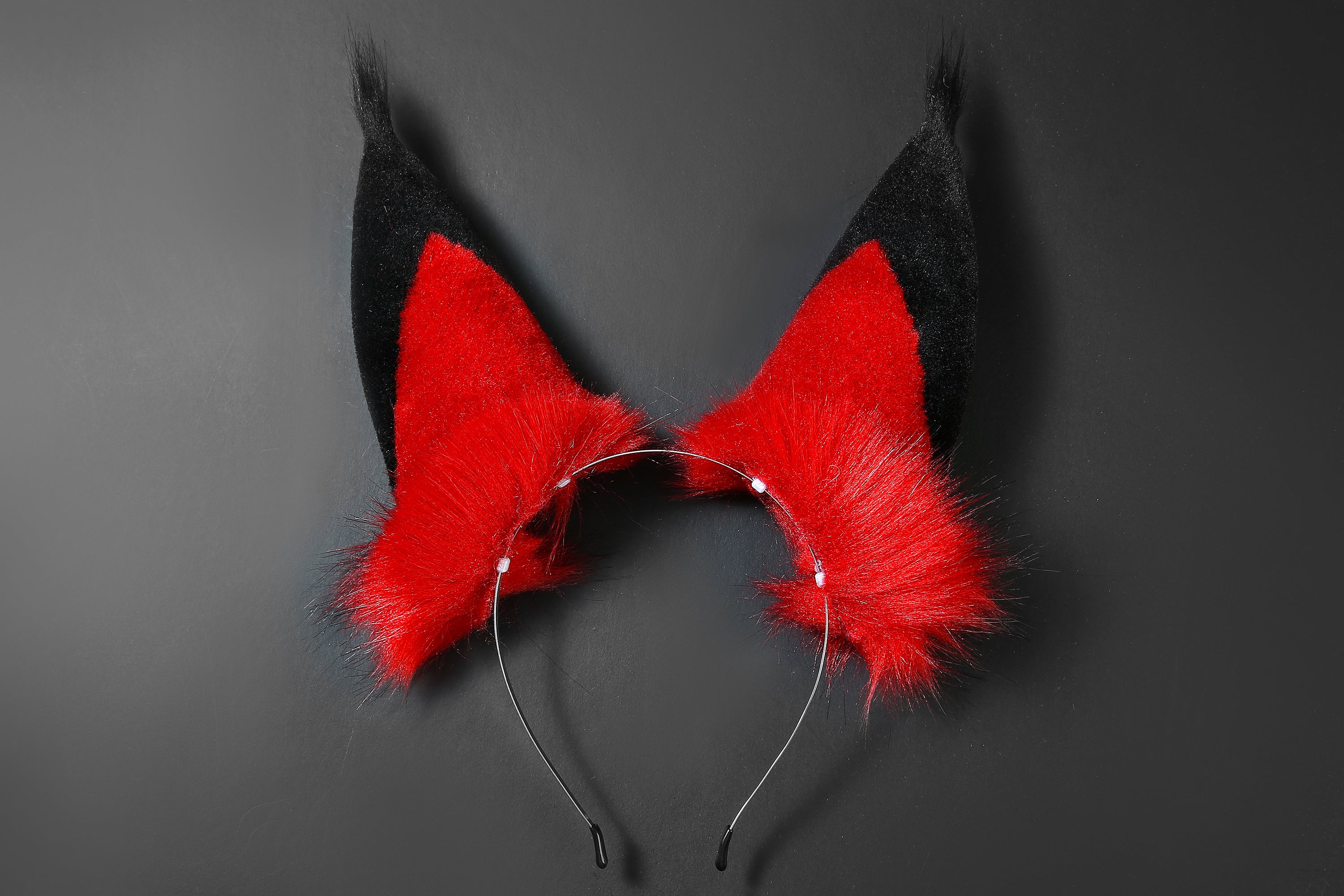 Faux Fur Alastor Ears and Tail Hazbin Hotel Cosplay
