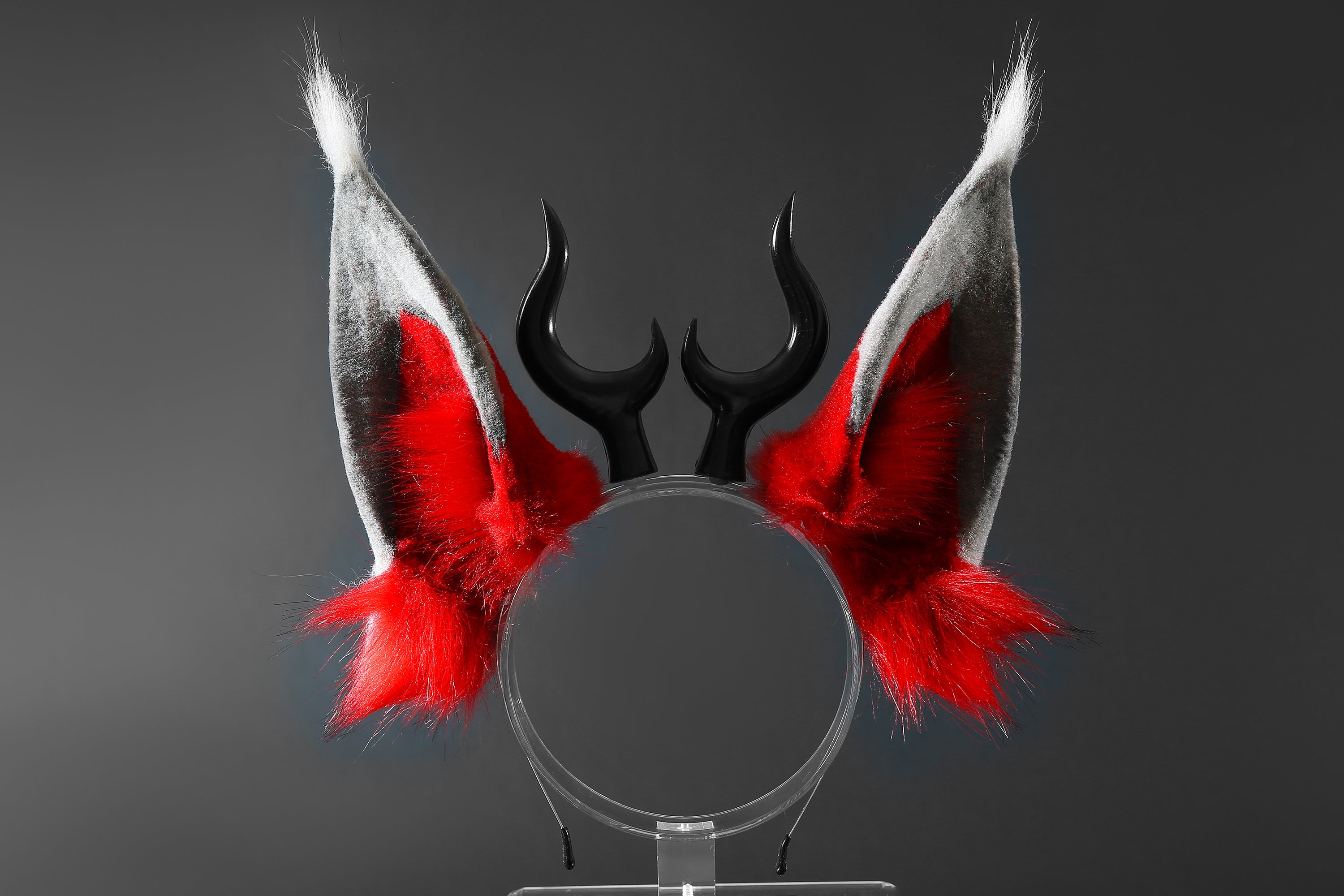 Faux Fur Alastor Ears and Tail Hazbin Hotel Cosplay