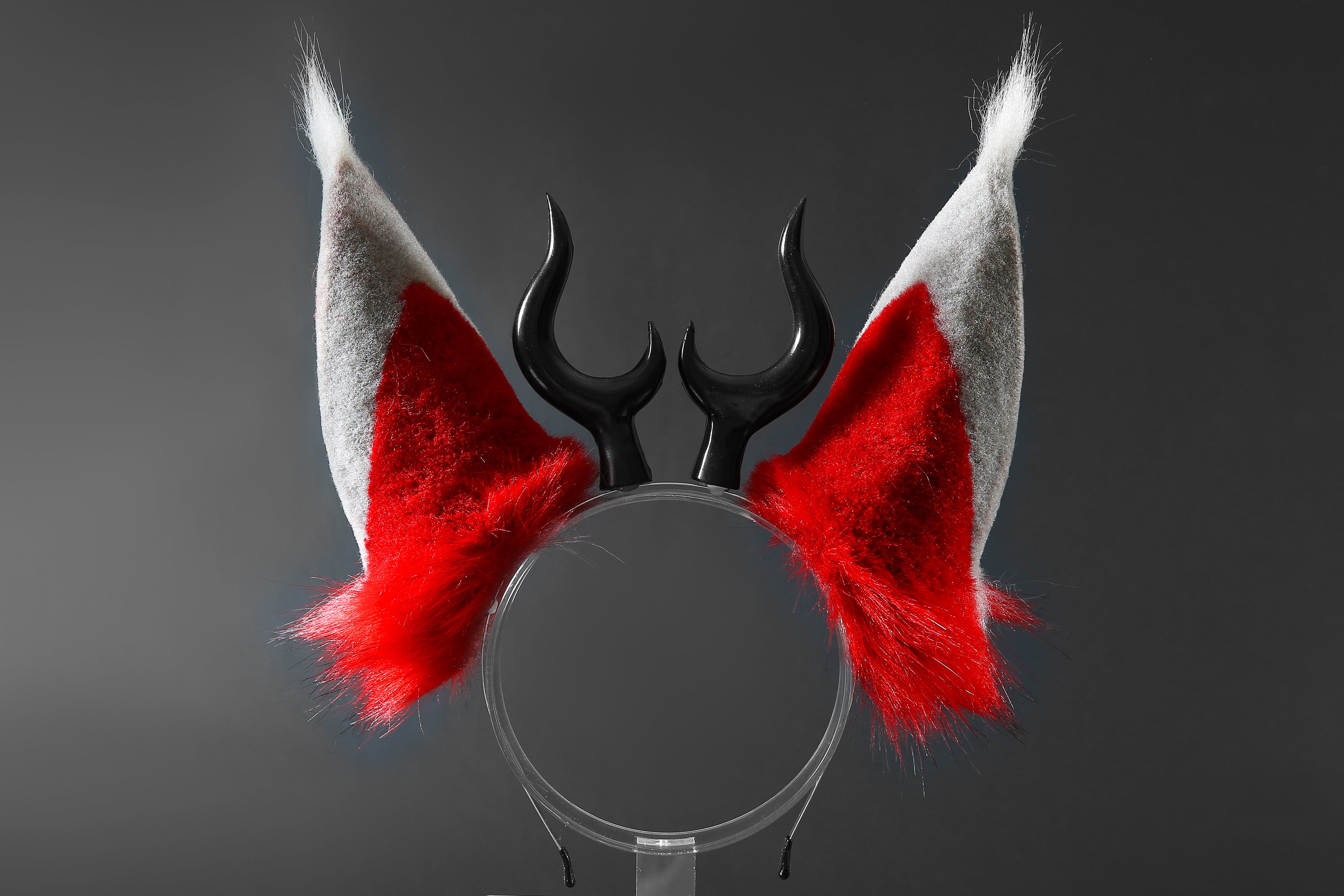 Faux Fur Alastor Ears and Tail Hazbin Hotel Cosplay