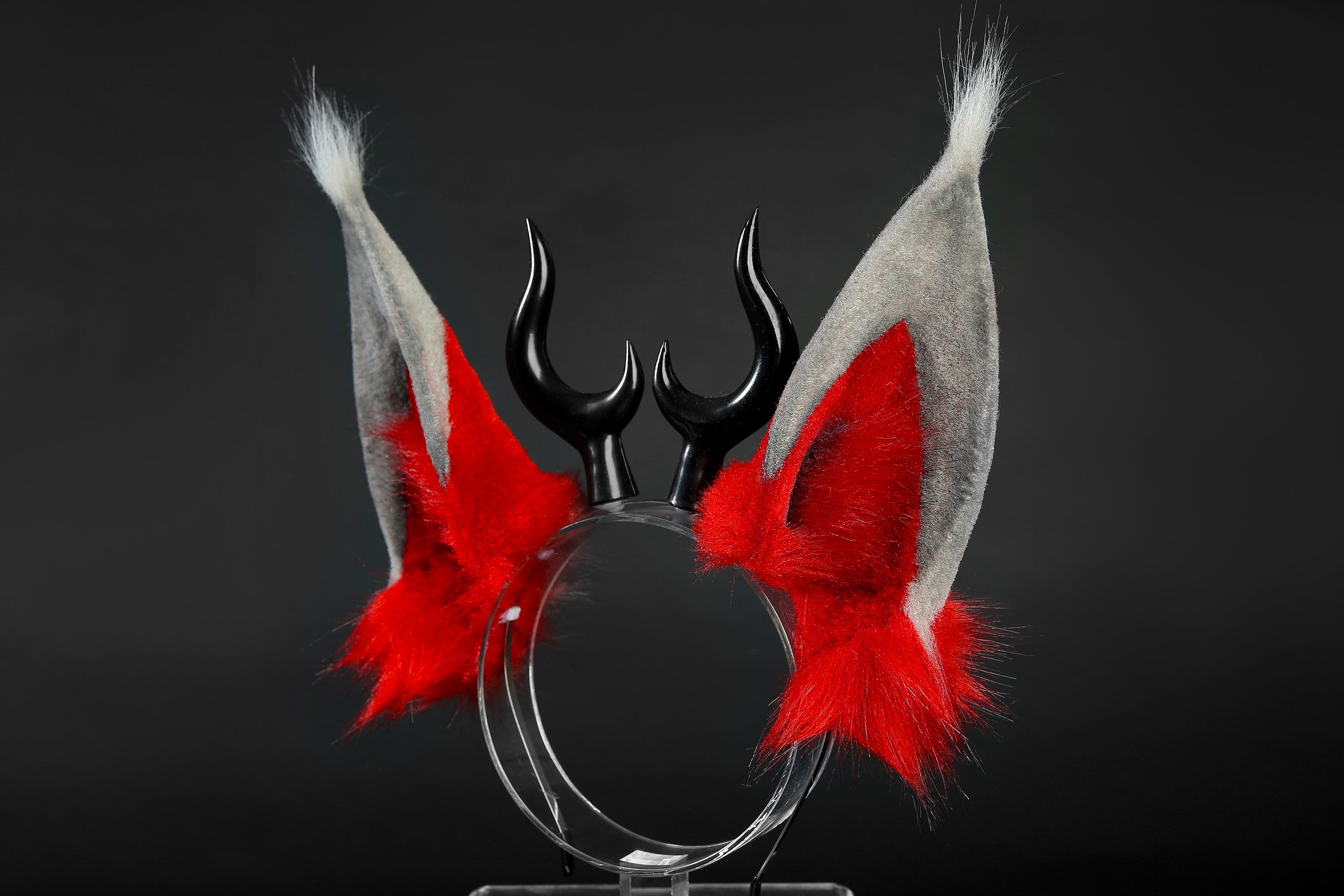Faux Fur Alastor Ears and Tail Hazbin Hotel Cosplay