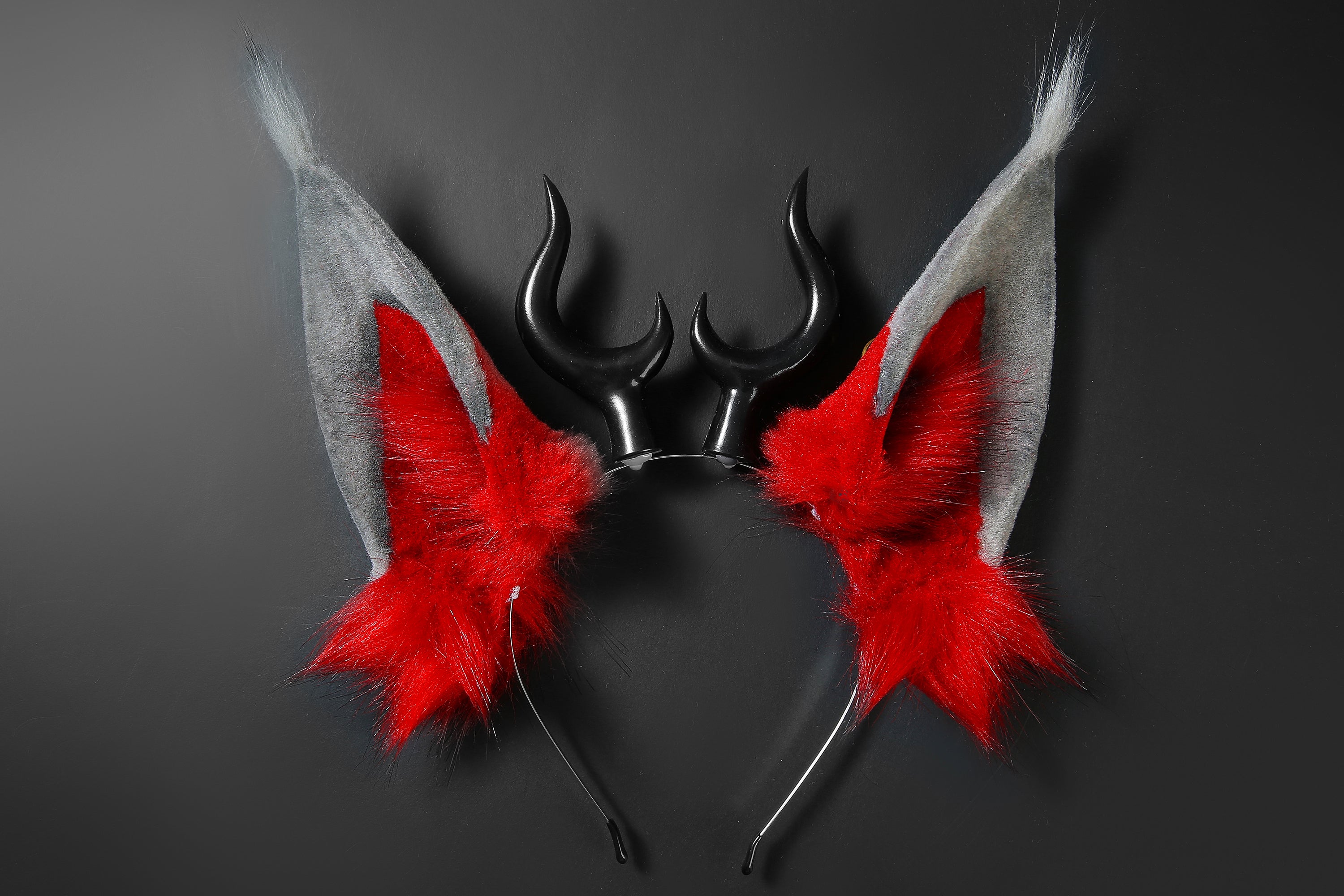 Faux Fur Alastor Ears and Tail Hazbin Hotel Cosplay