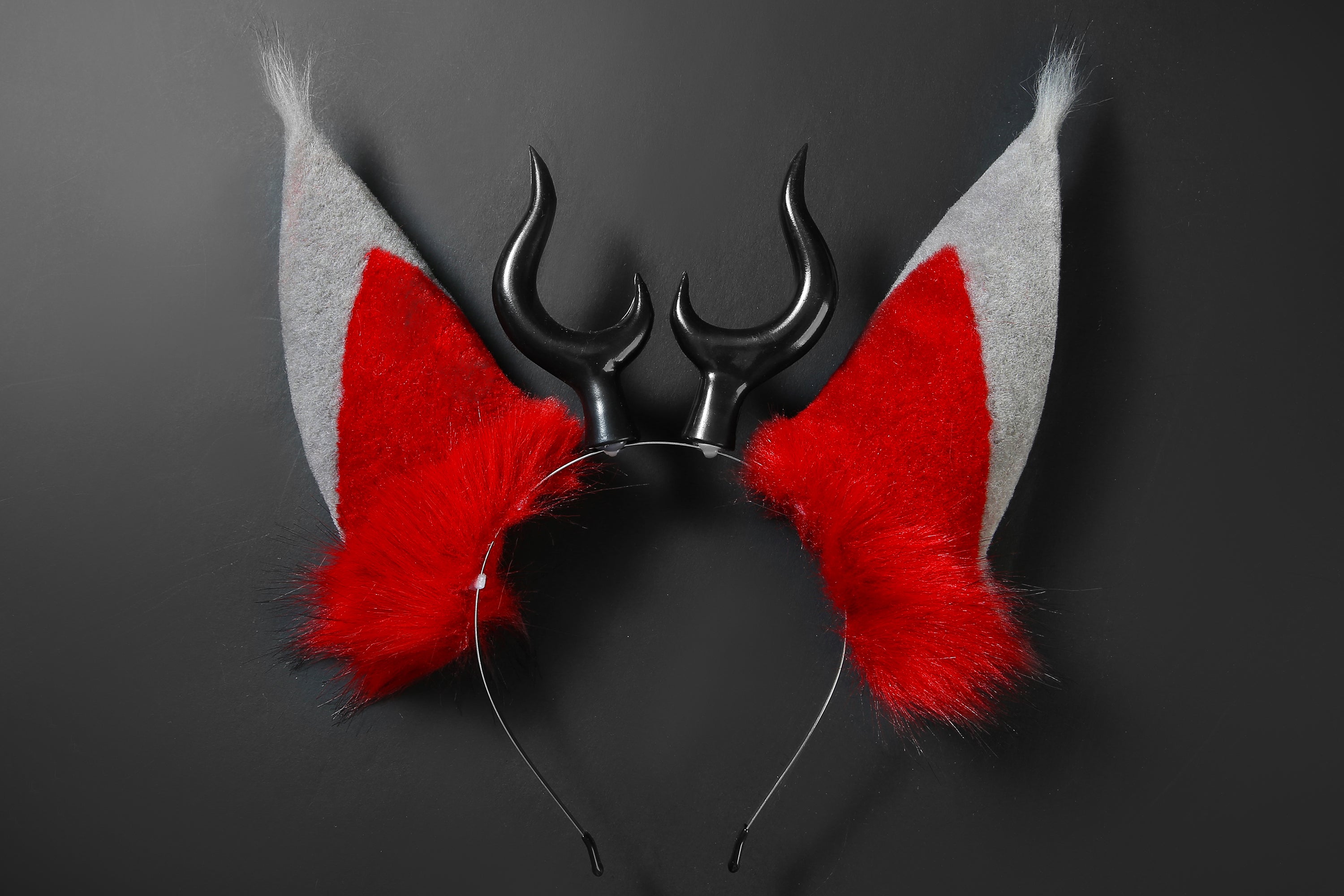 Faux Fur Alastor Ears and Tail Hazbin Hotel Cosplay
