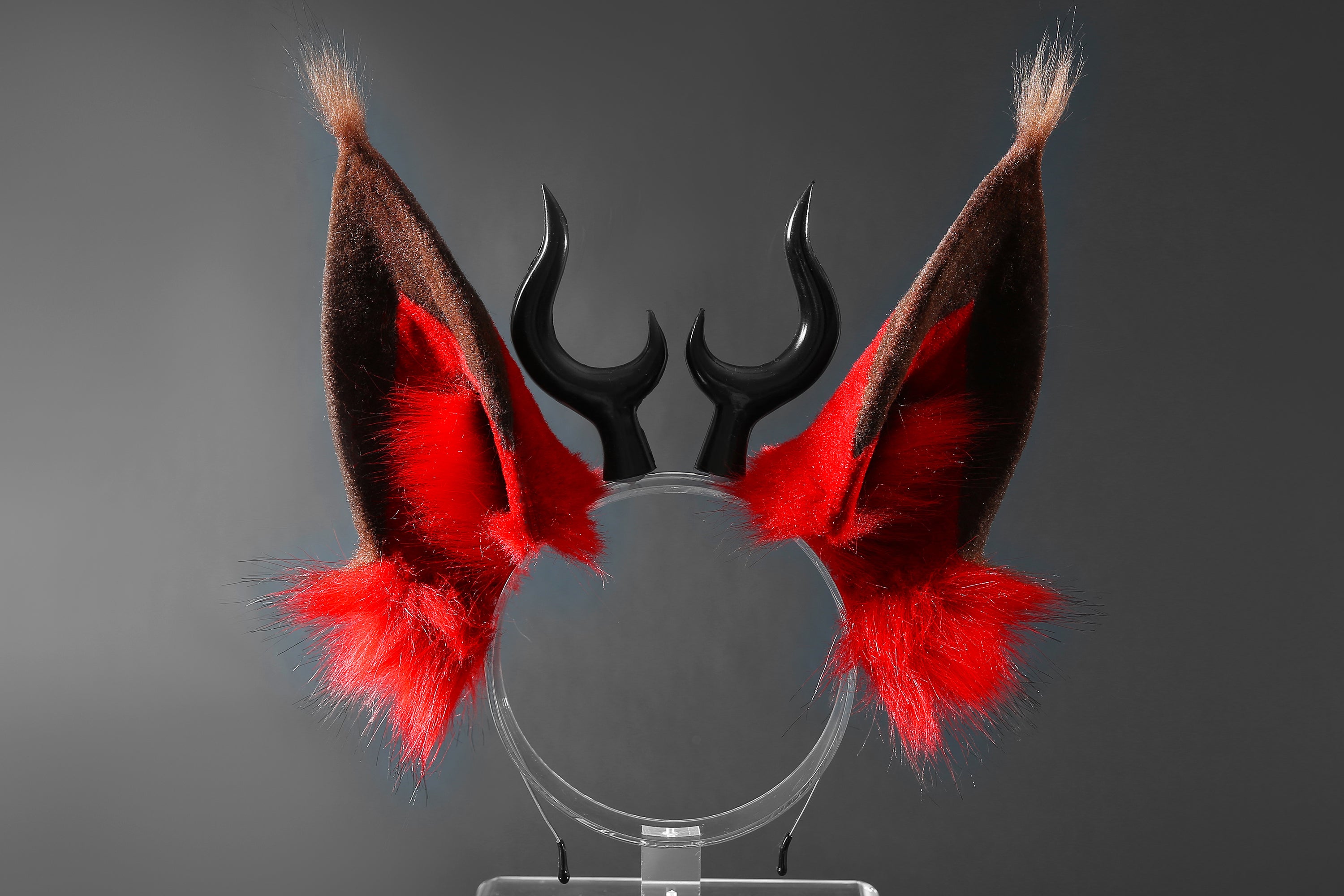 Faux Fur Alastor Ears and Tail Hazbin Hotel Cosplay