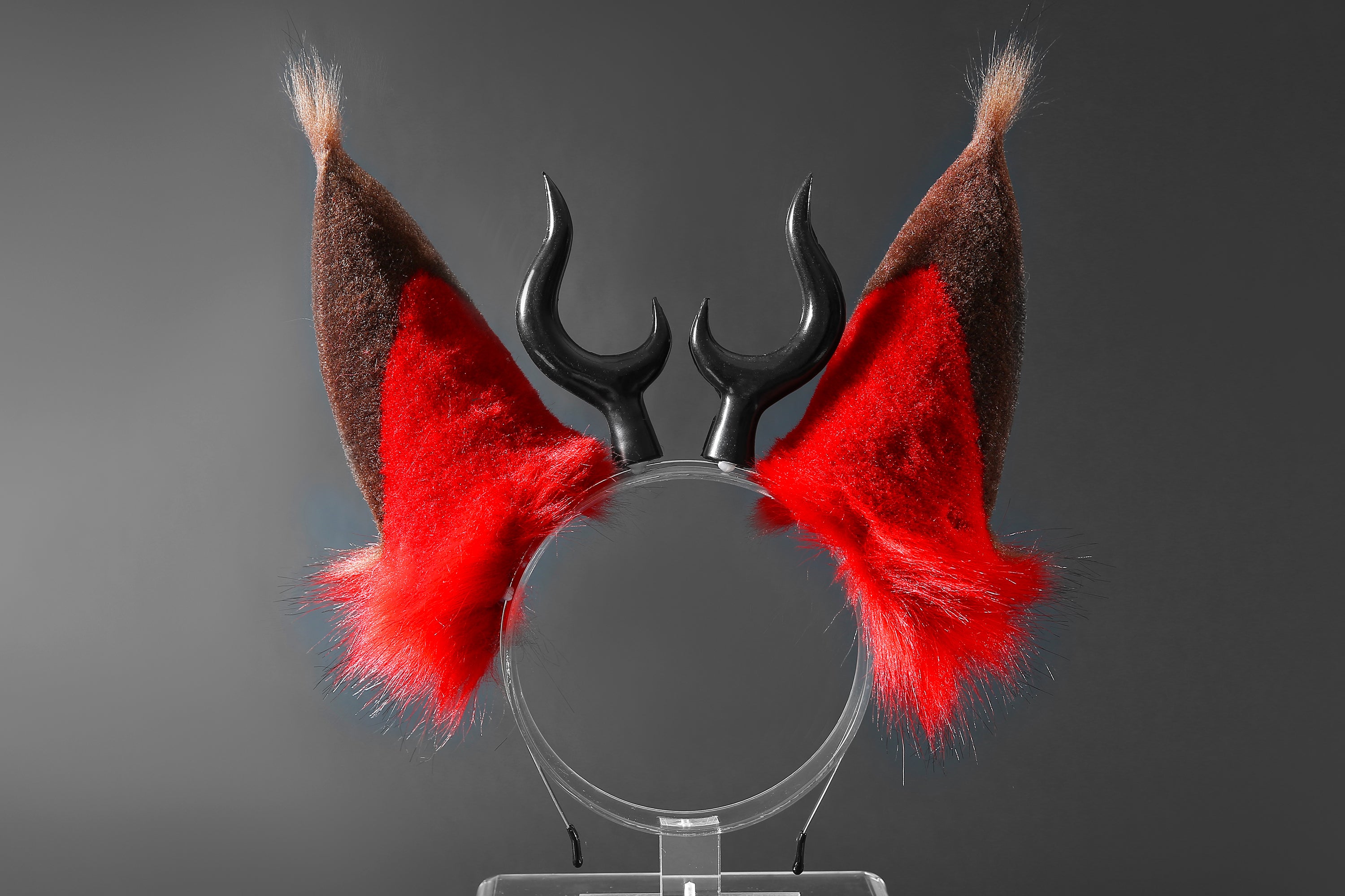 Faux Fur Alastor Ears and Tail Hazbin Hotel Cosplay