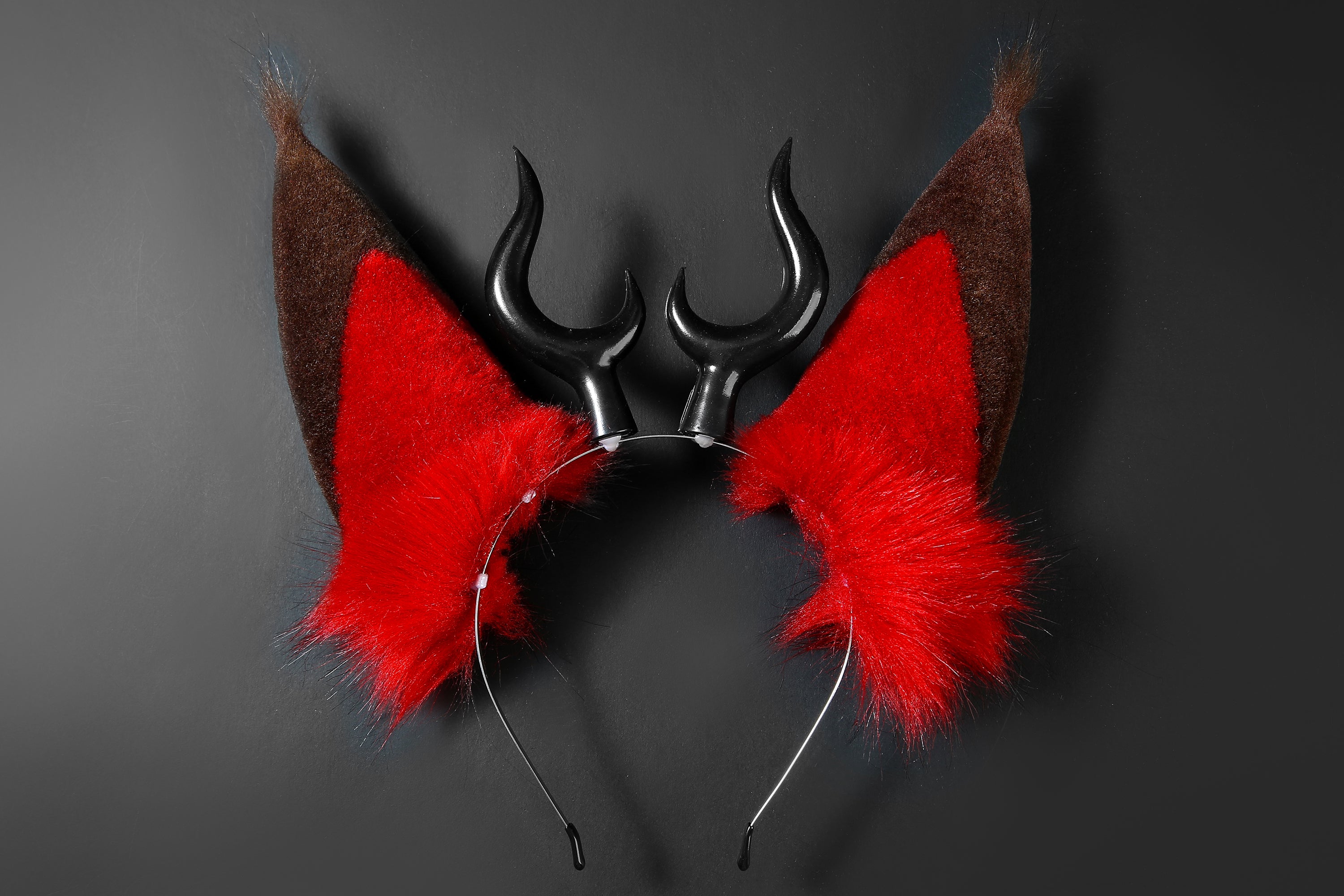 Faux Fur Alastor Ears and Tail Hazbin Hotel Cosplay