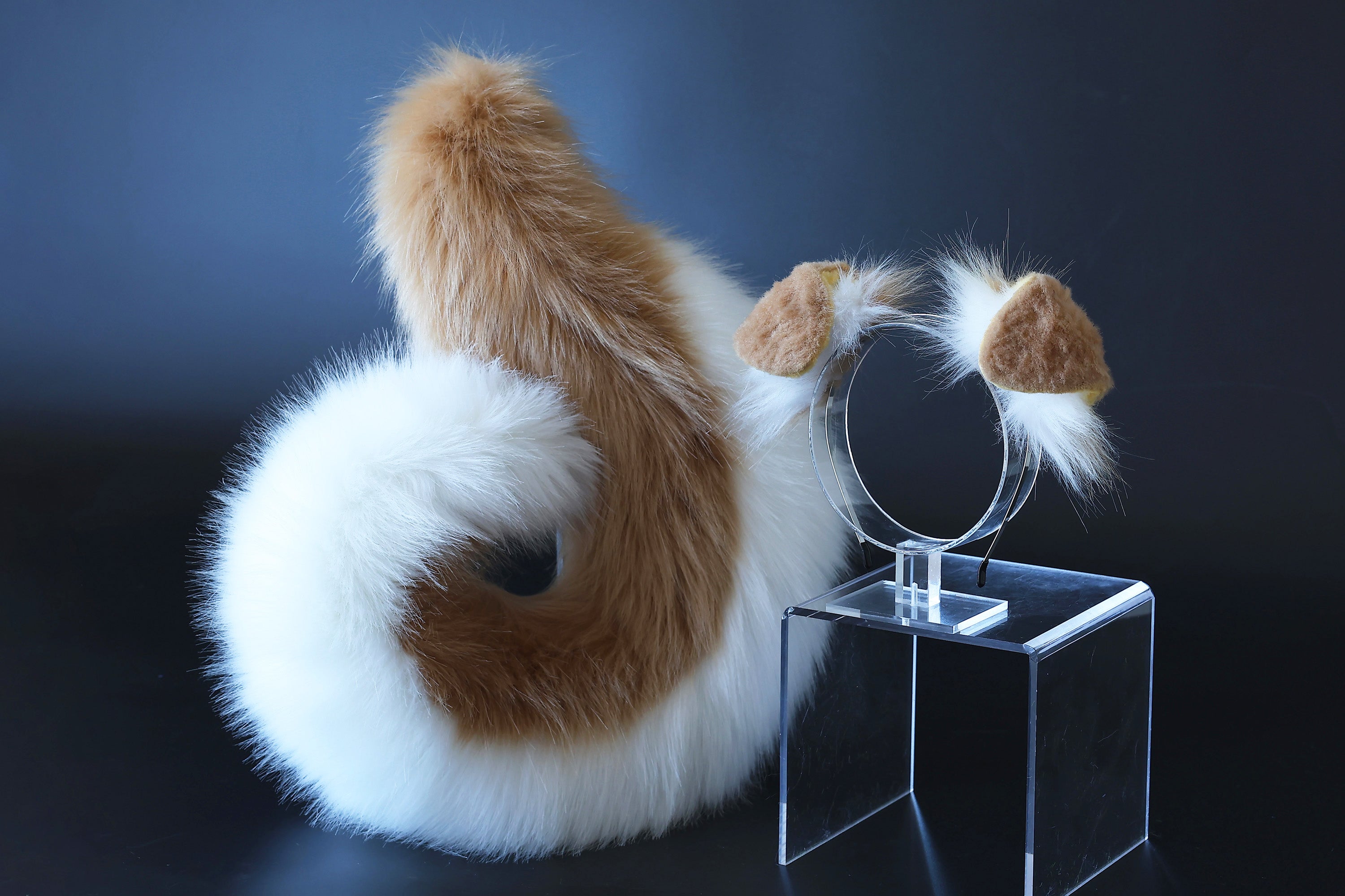 Faux fur puppy ear and tail plug realistic furry shiba Inu dog tail and ears anime cosplay shepherd dog kemonomimi puppy play dog therian