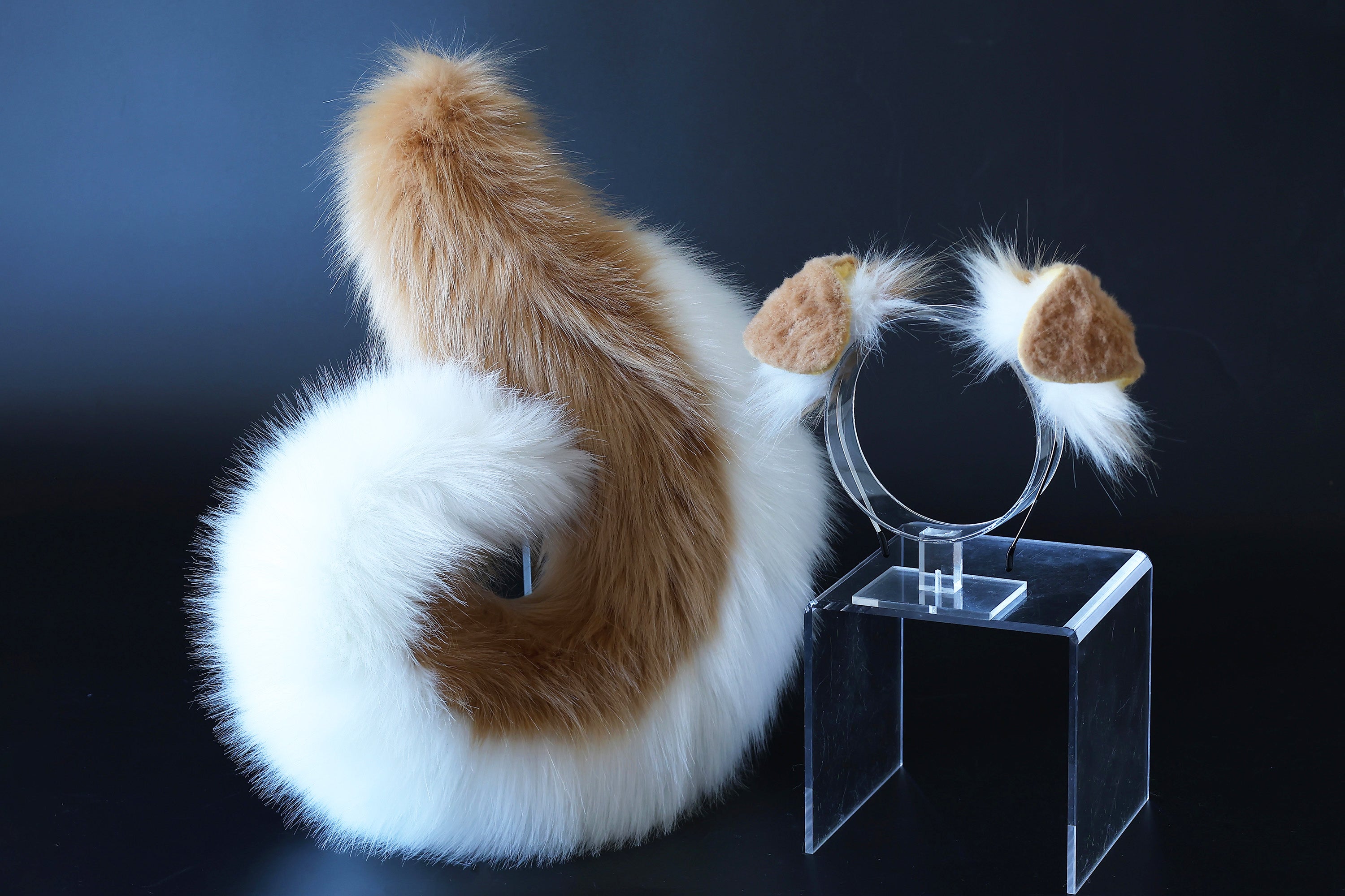 Faux fur puppy ear and tail plug realistic furry shiba Inu dog tail and ears anime cosplay shepherd dog kemonomimi puppy play dog therian