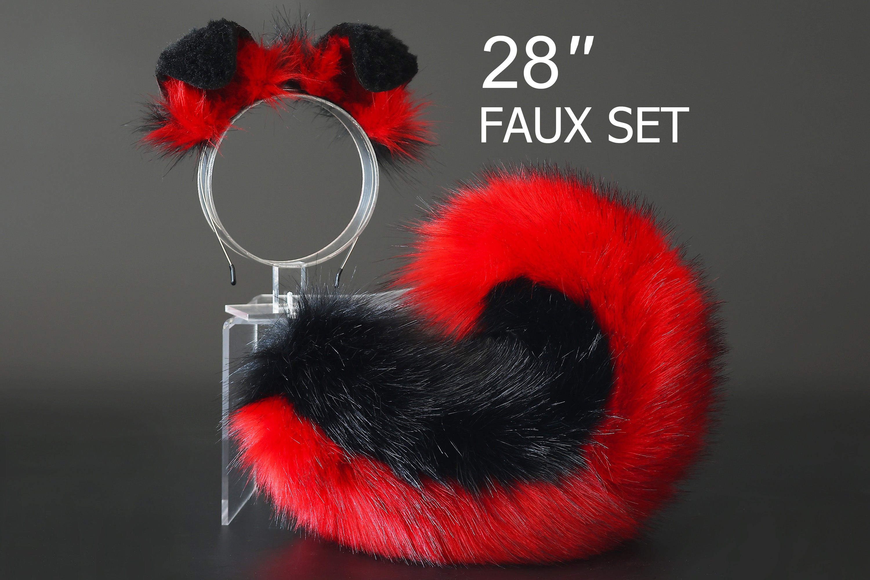 Black red puppy ear and tail plug set kemonomimi Shepherd dog ear and tail plug set Shiba Inu dog ear and tail butt plug set cosplay petplay puppy play dog therian