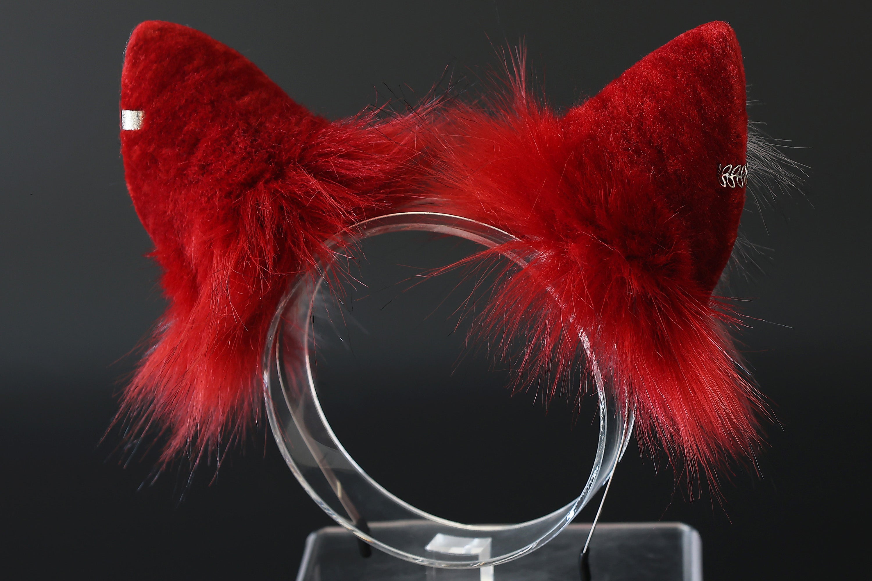 Red white faux fur shepherd dog tail and ear set Shiba Inu dog ear and tail butt plug anime cosplay therian puppy ear and tail puppy girl kemonomimi