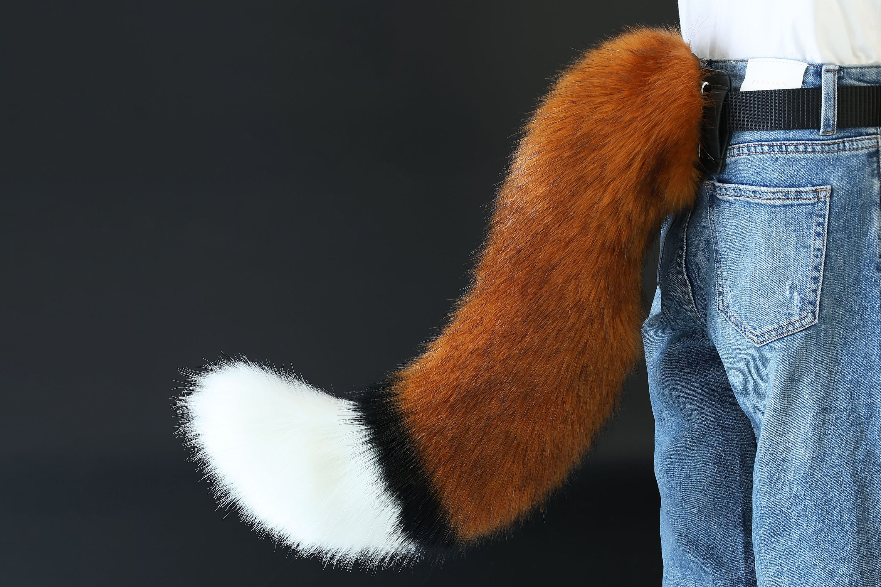 Hyper motion red fox tail sleeve for silicone core tail hypermotion tail covers super motion wolf tail covers fox therian tail wolf kemonomimi