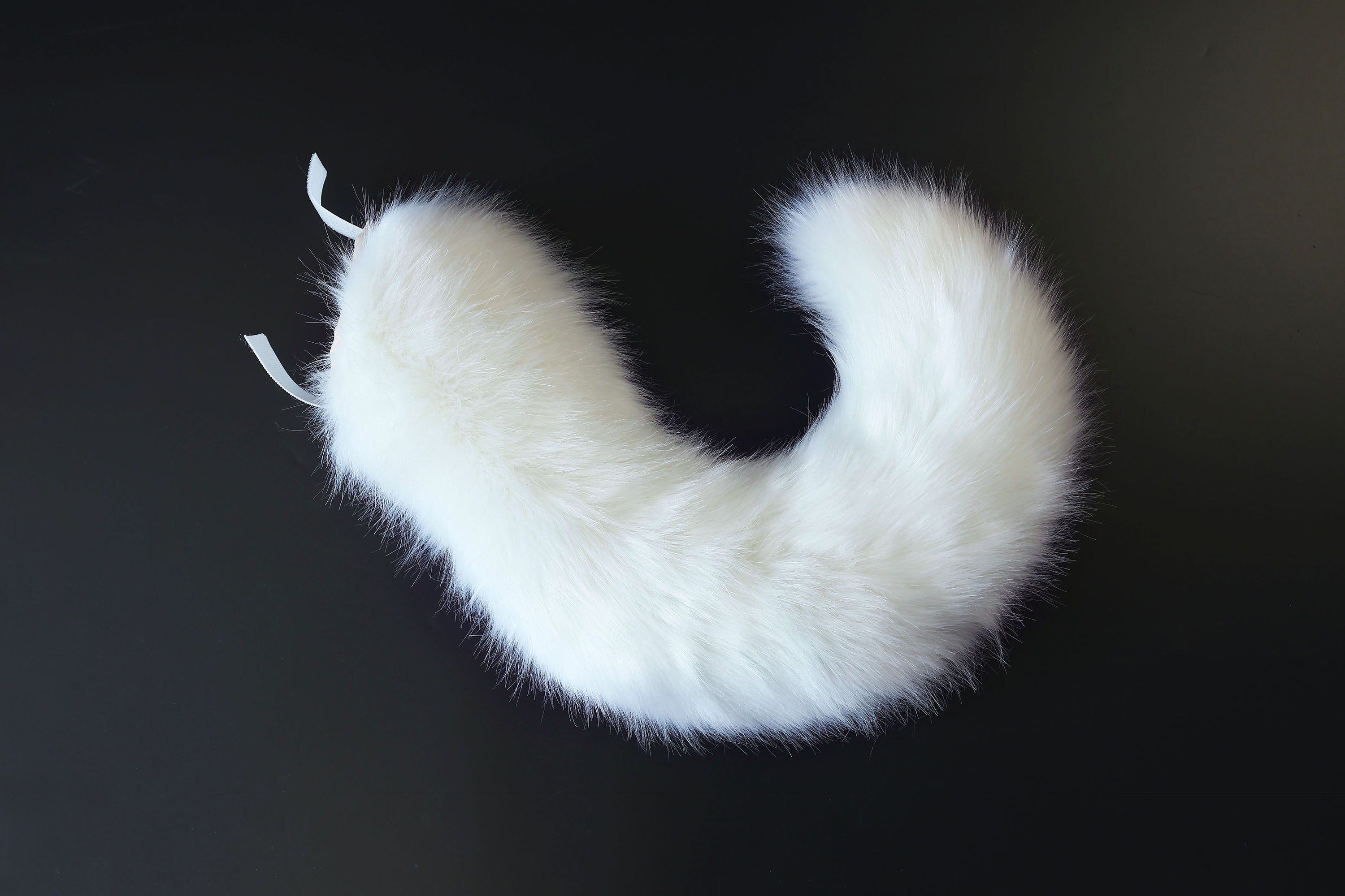 White faux fur hyper motion tail sleeve for silicone tail dog hypermotion tail covers super motion tail covers puppy therian cat kemonomimi