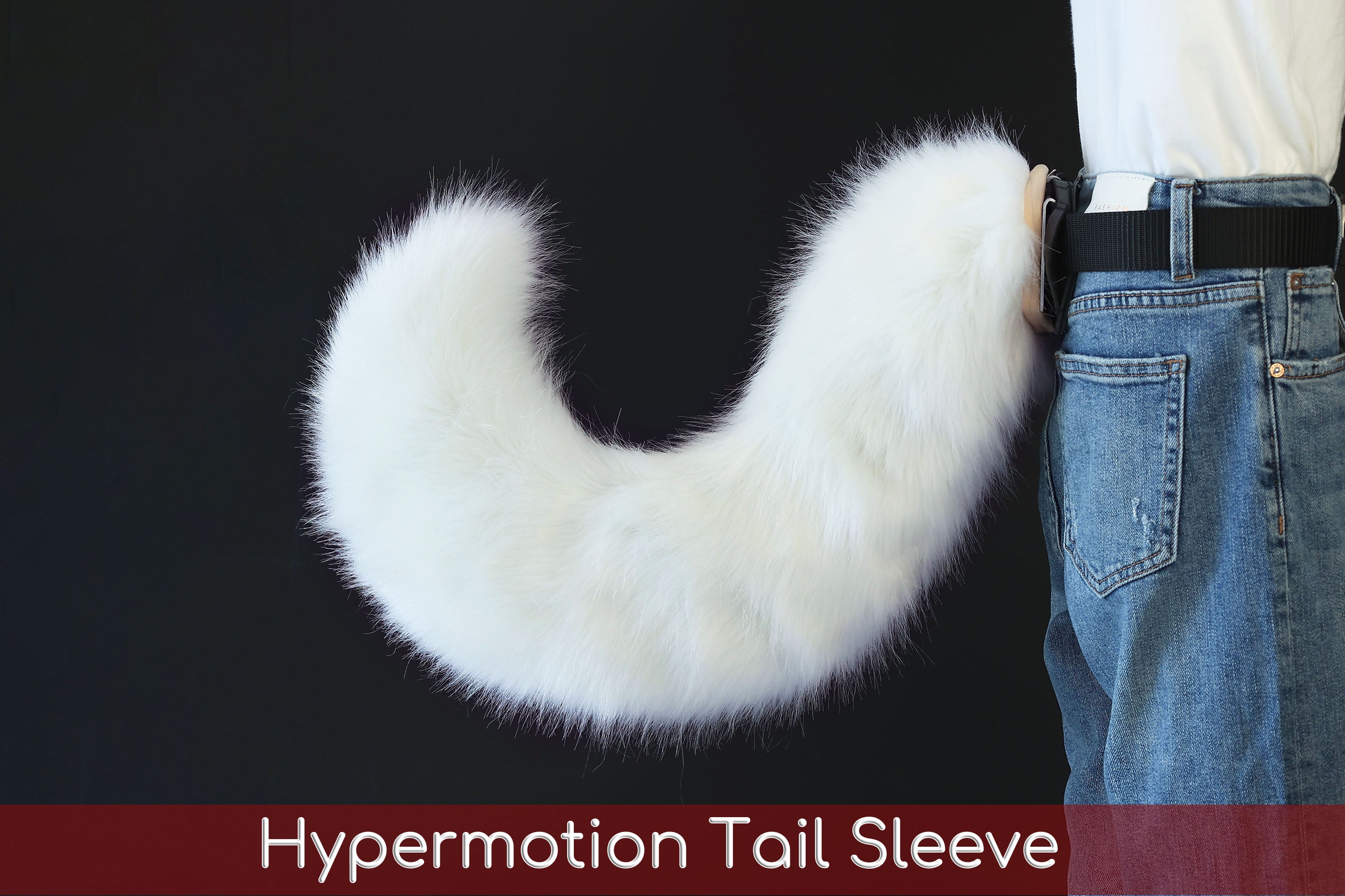 White faux fur hyper motion tail sleeve for silicone tail dog hypermotion tail covers super motion tail covers puppy therian cat kemonomimi