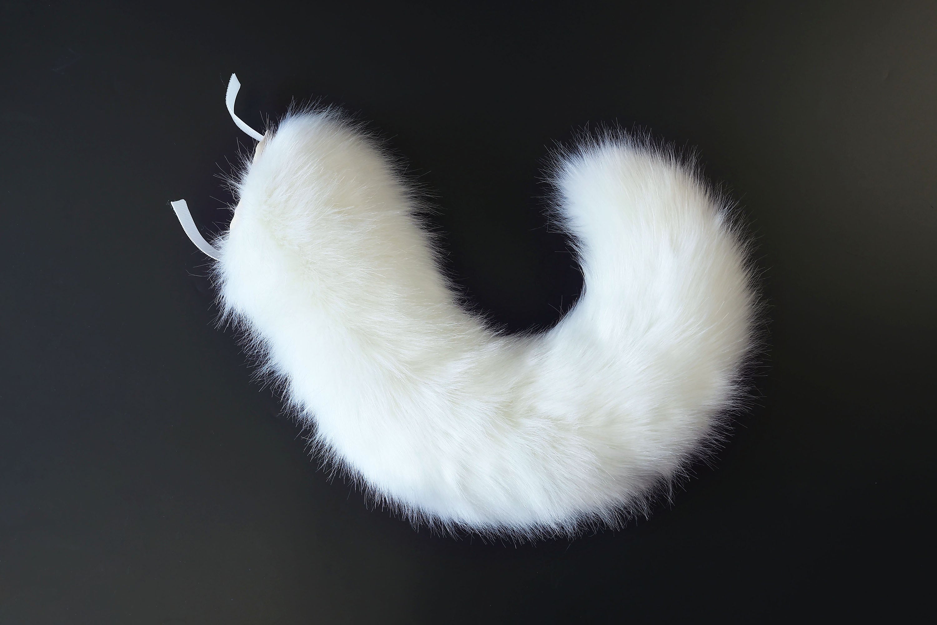 White faux fur hyper motion tail sleeve for silicone tail dog hypermotion tail covers super motion tail covers puppy therian cat kemonomimi