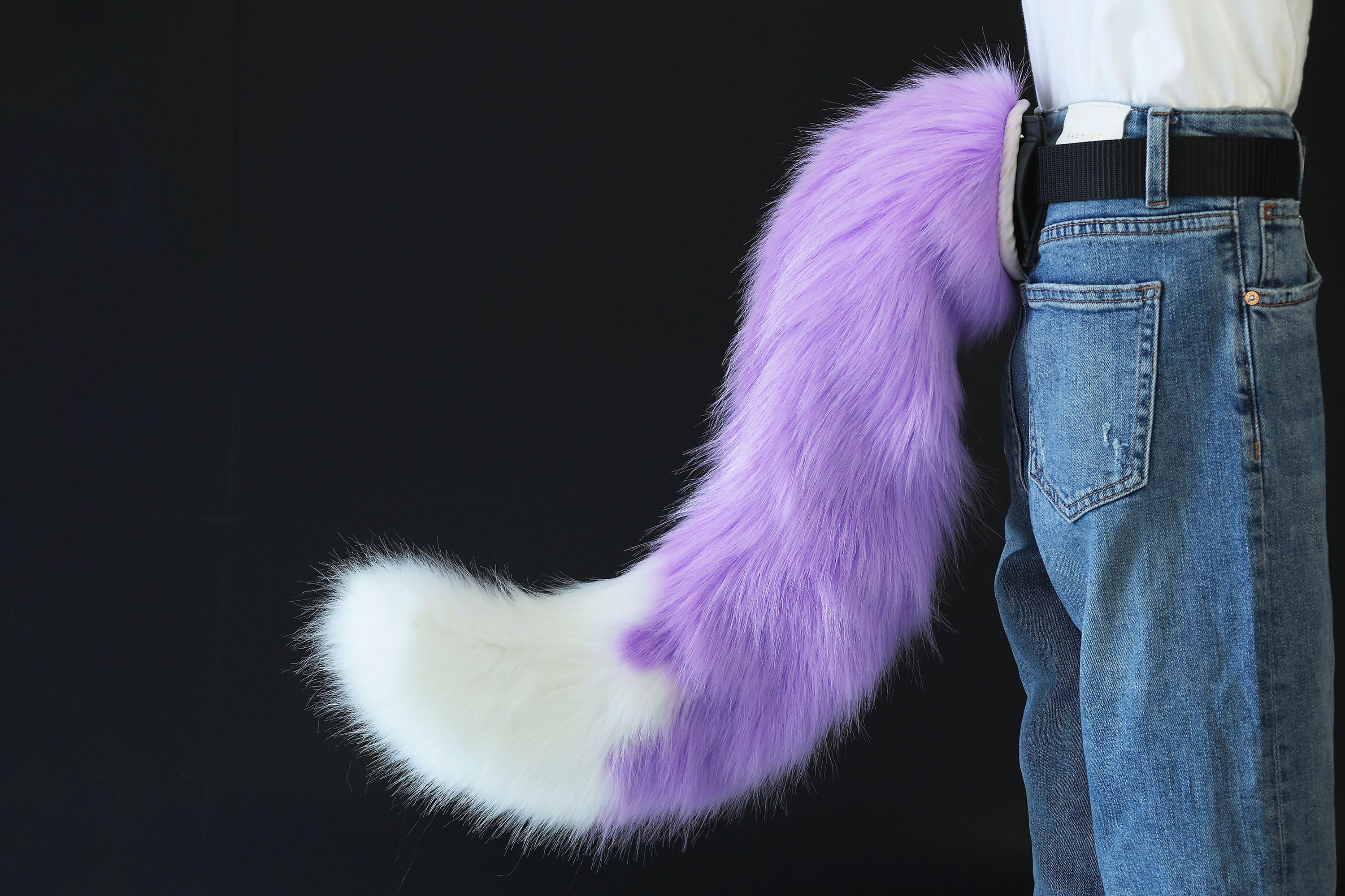 Purple white fox hyper motion tail sleeve wolf hypermotion tail covers super motion wolf tail covers fox therian cat tail sleeve kemonomimi kitten