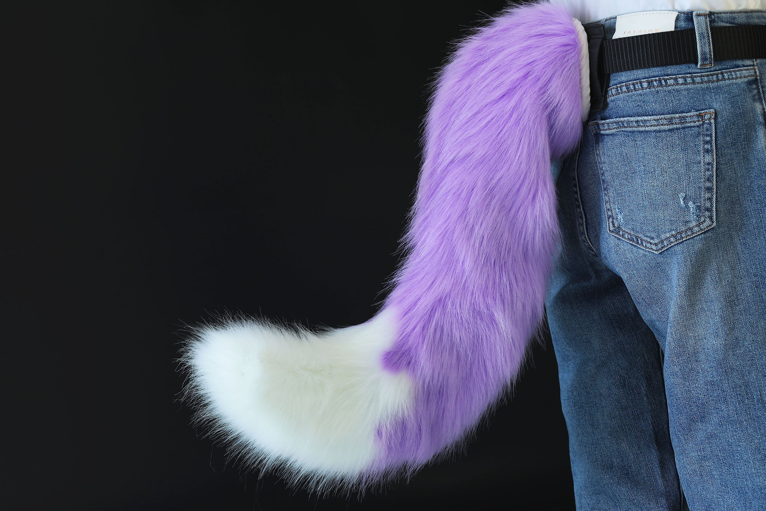 Purple white fox hyper motion tail sleeve wolf hypermotion tail covers super motion wolf tail covers fox therian cat tail sleeve kemonomimi kitten