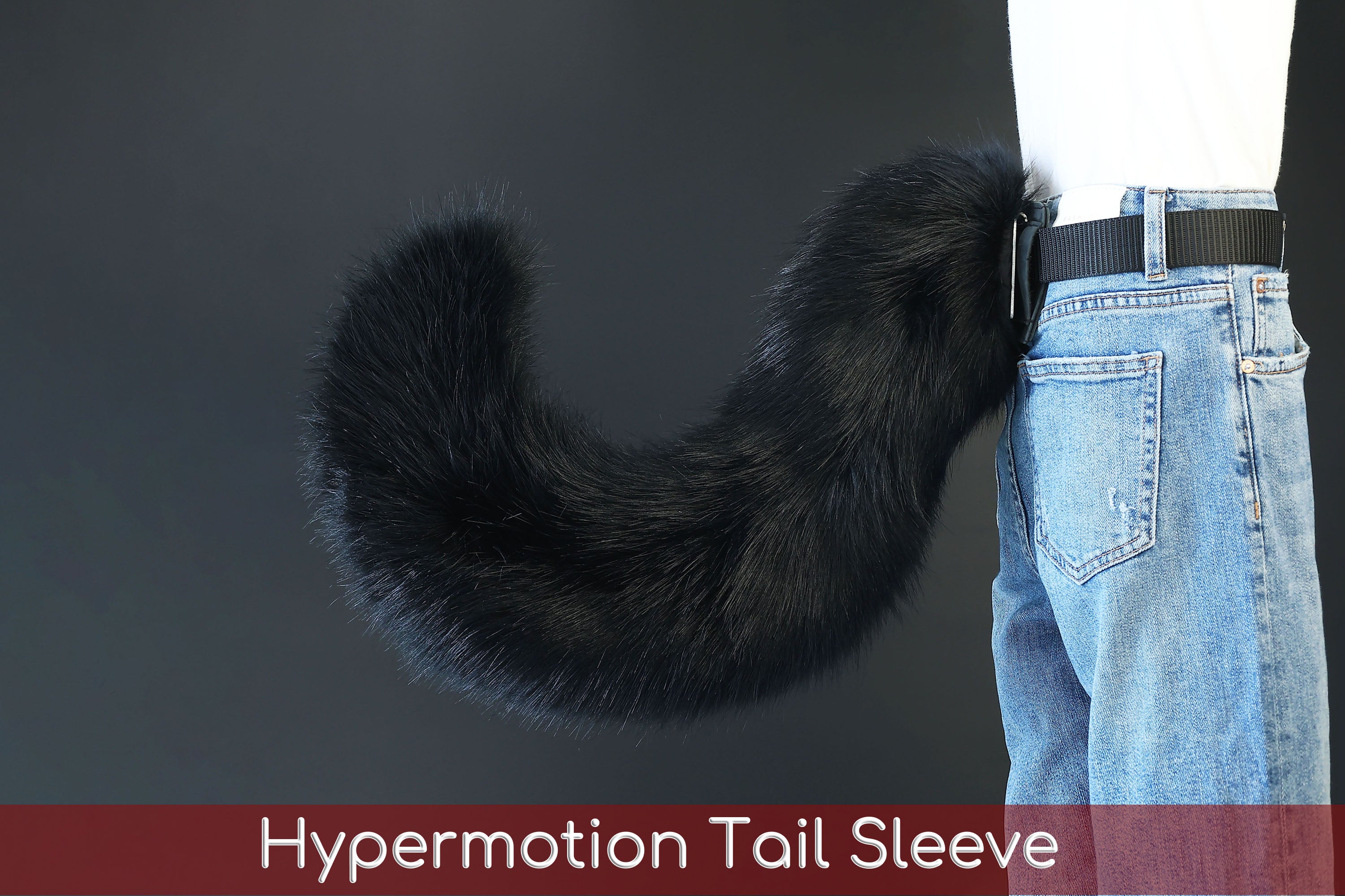 Black faux fur hyper motion tail sleeve for silicone tail dog hypermotion tail covers super motion tail covers puppy therian cat kemonomimi