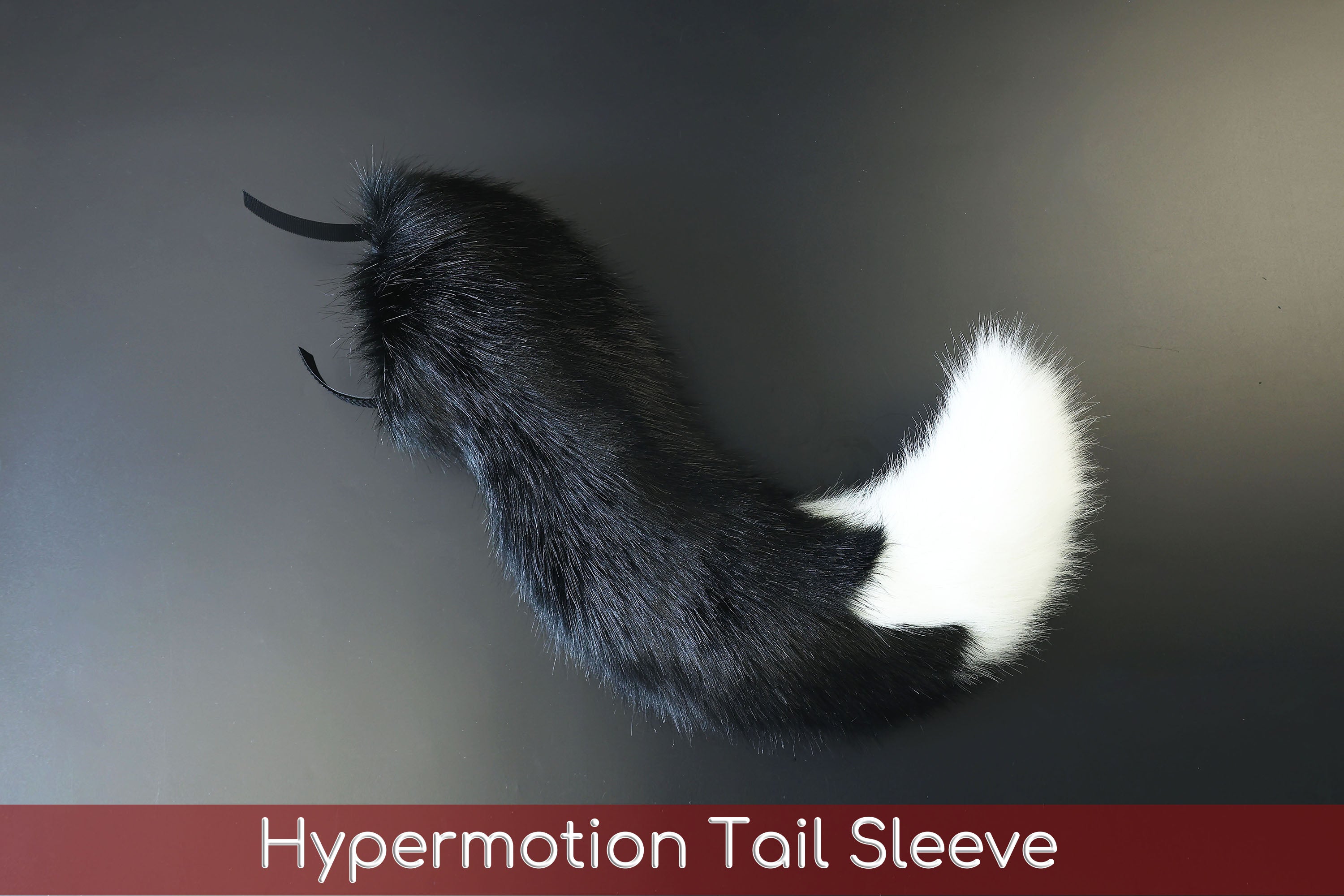 Black white fox hyper motion tail sleeve wolf hypermotion tail covers super motion wolf tail covers fox therian cat tail sleeve kemonomimi kitten