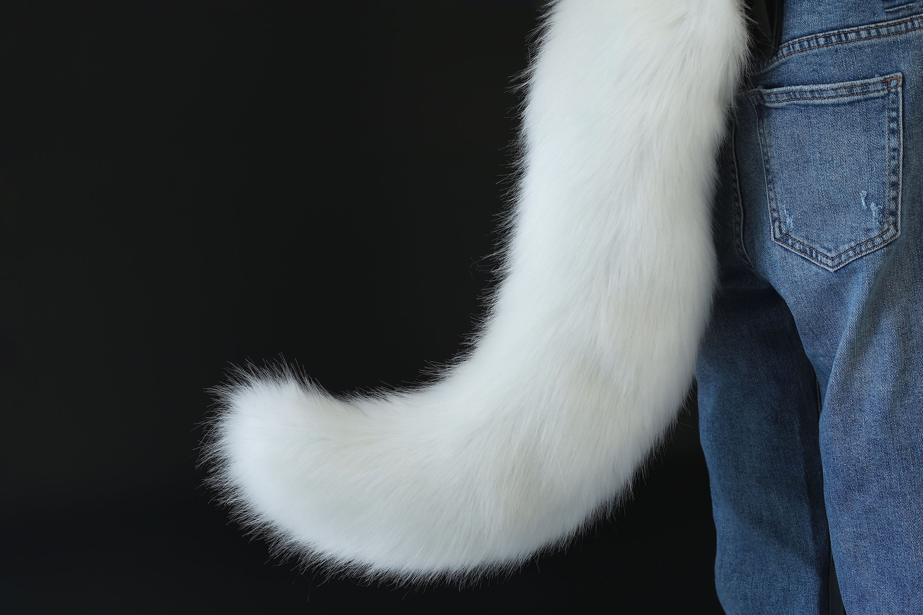 White fox hyper motion tail sleeve wolf hypermotion tail covers super motion wolf tail covers fox therian cat tail sleeve kemonomimi kitten