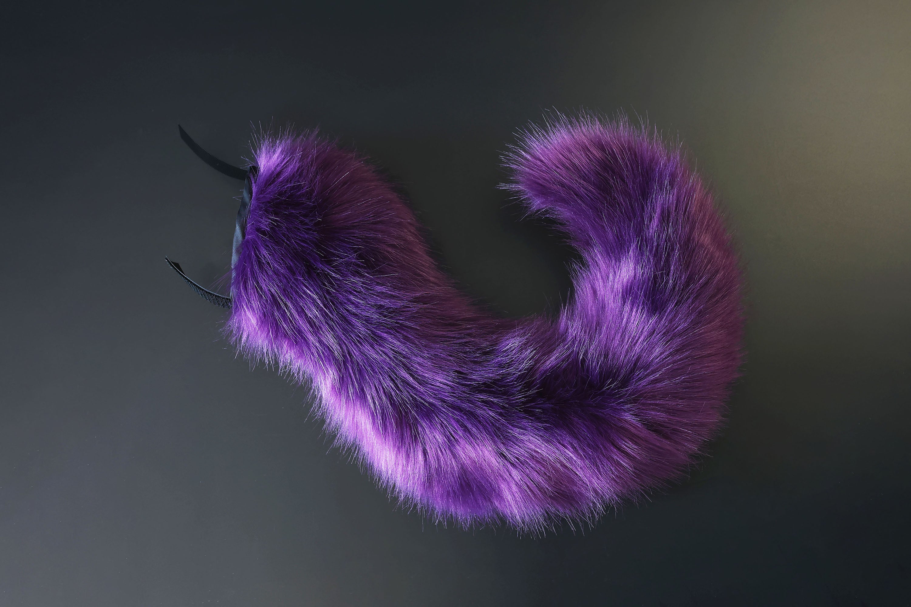 Dark purple faux fur hyper motion tail sleeve for silicone tail dog hypermotion tail covers super motion tail covers puppy therian cat kemonomimi