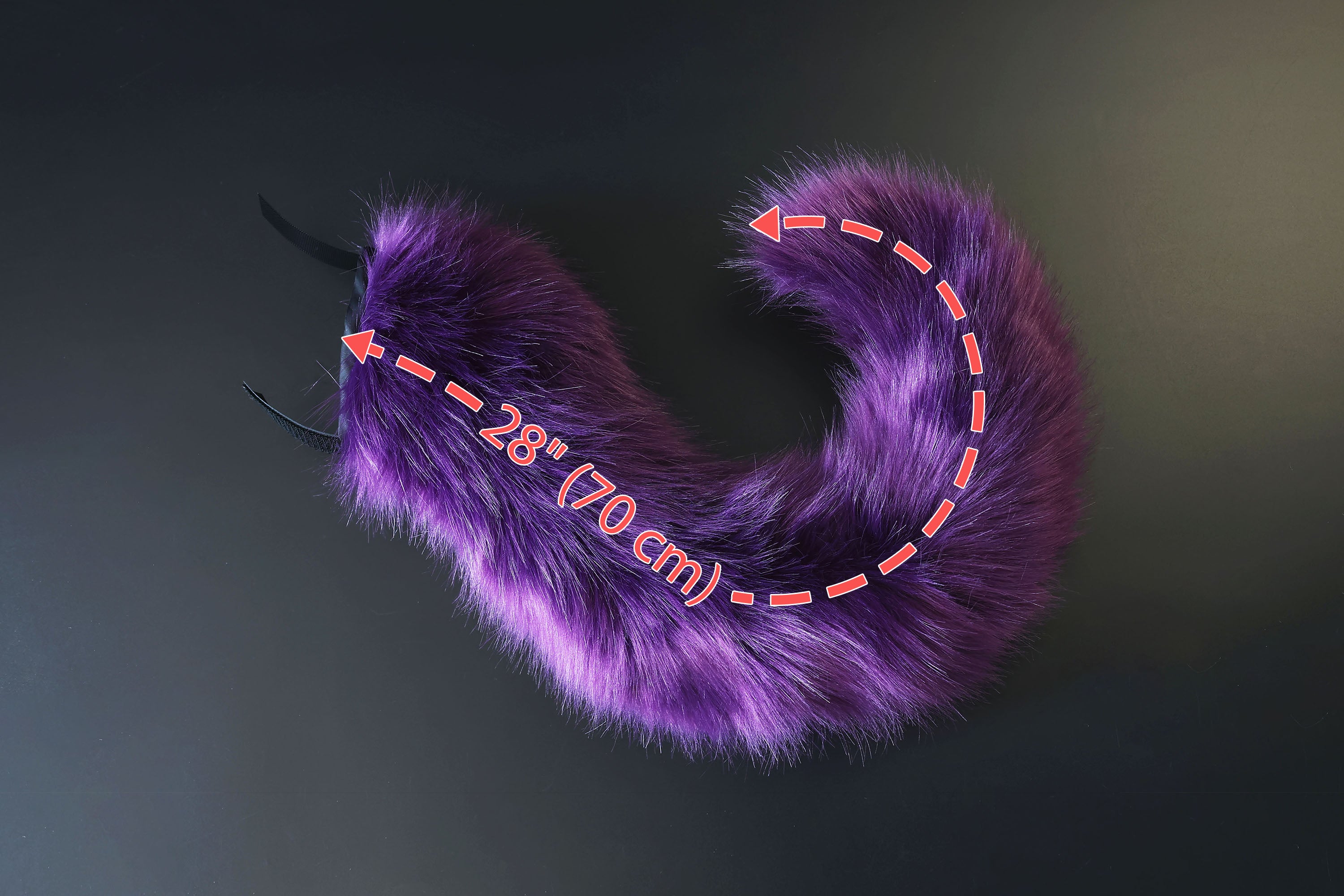 Dark purple faux fur hyper motion tail sleeve for silicone tail dog hypermotion tail covers super motion tail covers puppy therian cat kemonomimi