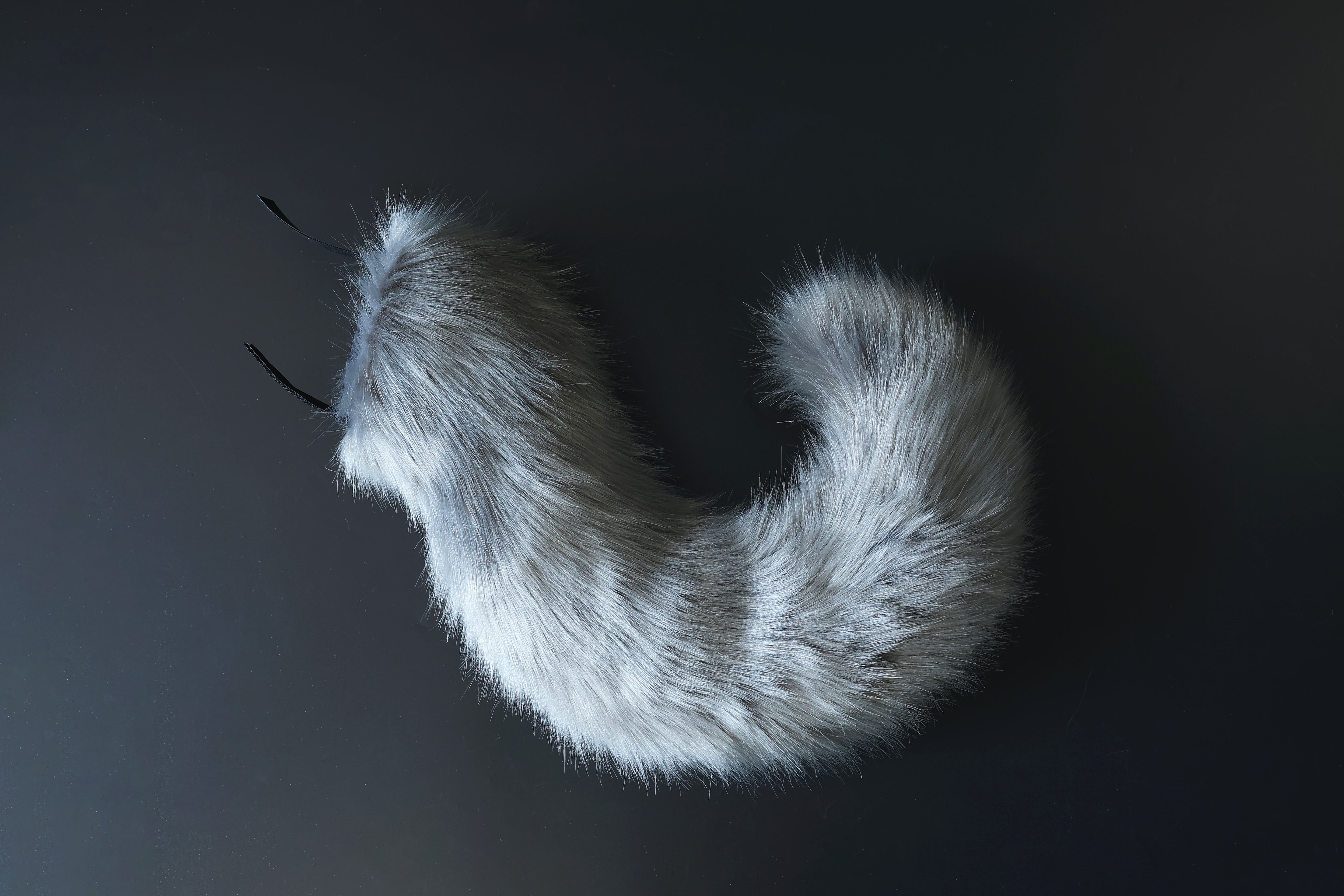 Gray faux fur hyper motion tail sleeve for silicone tail dog hypermotion tail covers super motion tail covers puppy therian cat kemonomimi