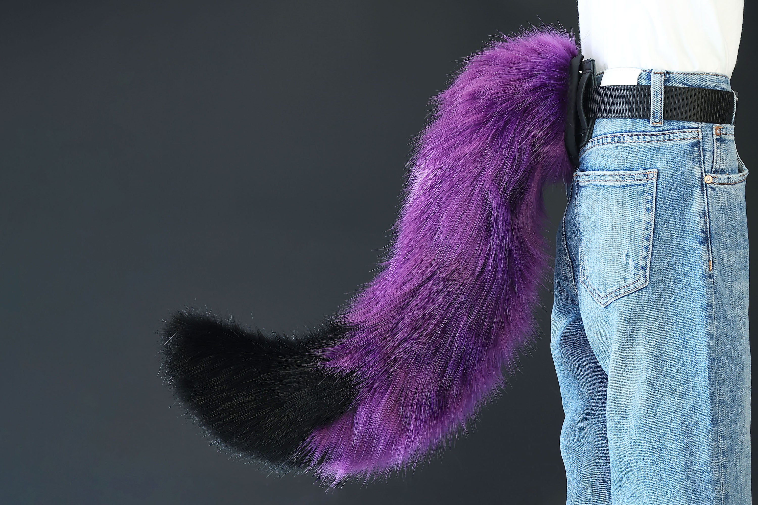 Purple black fox hyper motion tail sleeve wolf hypermotion tail covers super motion wolf tail covers fox therian cat tail sleeve kemonomimi kitten
