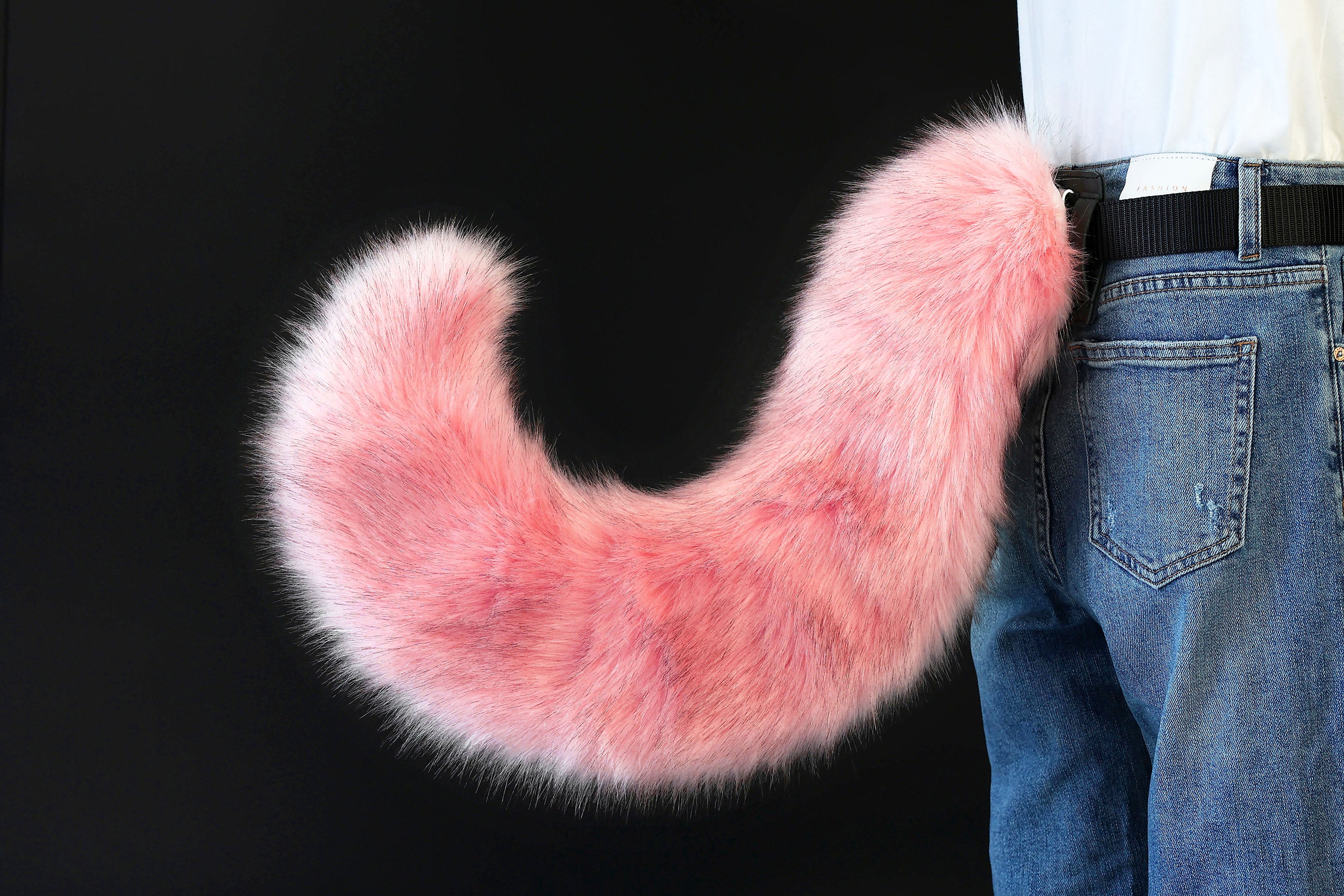 Pink faux fur hyper motion tail sleeve for silicone tail dog hypermotion tail covers super motion tail covers puppy therian cat kemonomimi