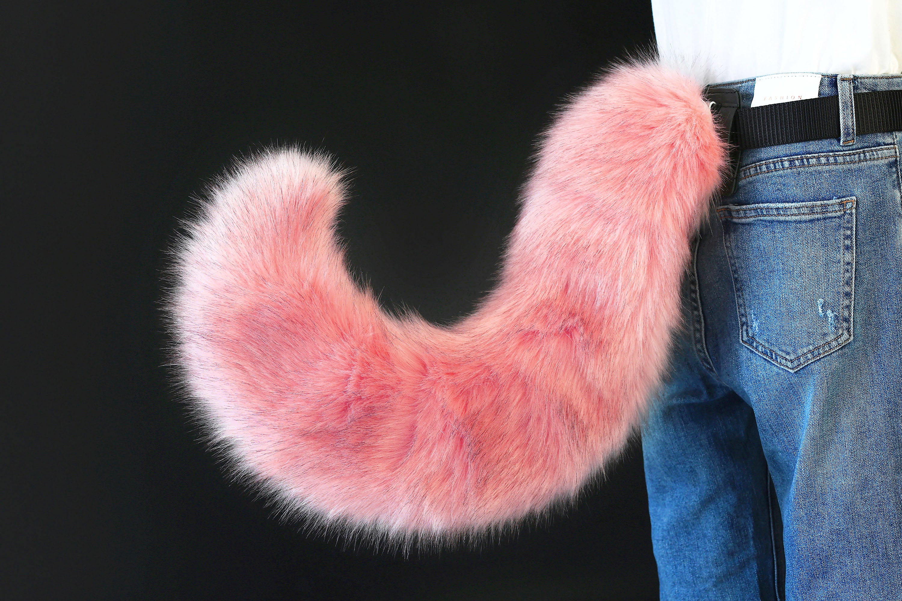 Pink faux fur hyper motion tail sleeve for silicone tail dog hypermotion tail covers super motion tail covers puppy therian cat kemonomimi