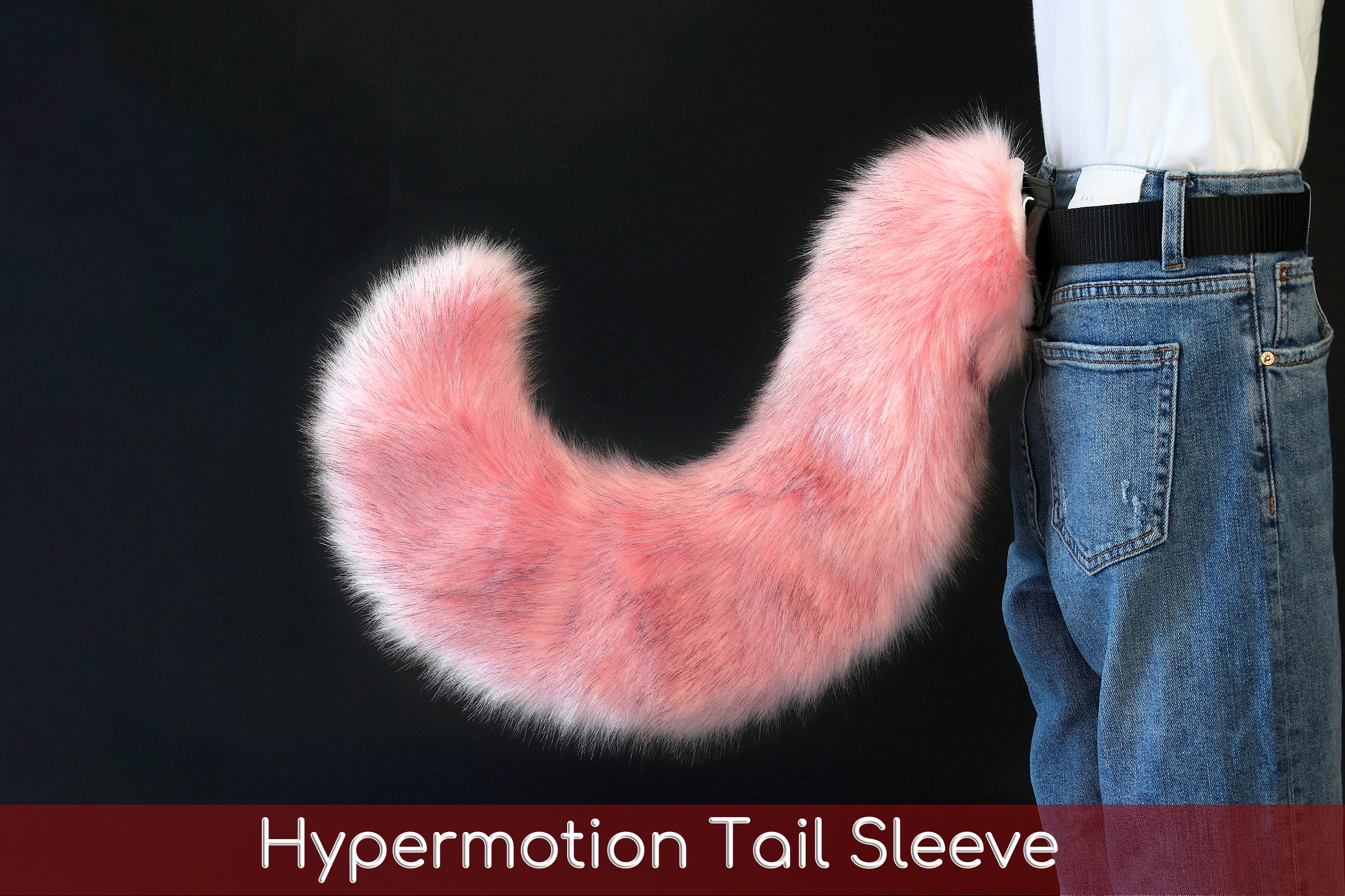 Pink faux fur hyper motion tail sleeve for silicone tail dog hypermotion tail covers super motion tail covers puppy therian cat kemonomimi