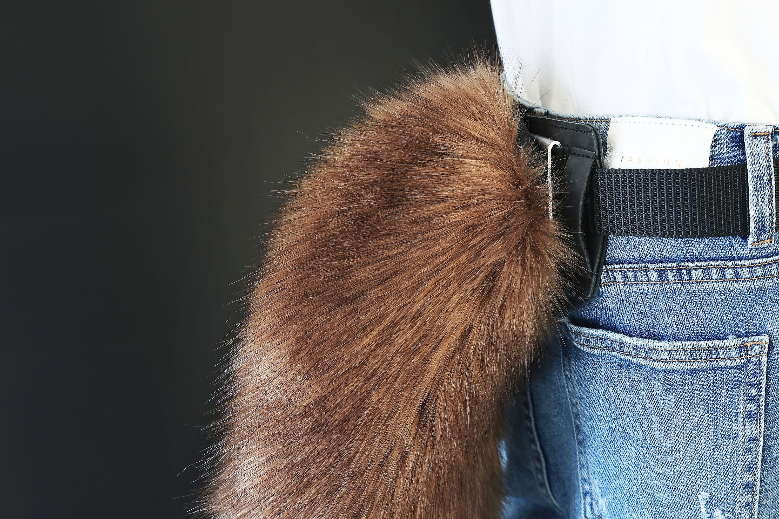 Brown fox hyper motion tail sleeve wolf hypermotion tail covers super motion wolf tail covers fox therian cat tail sleeve kemonomimi kitten