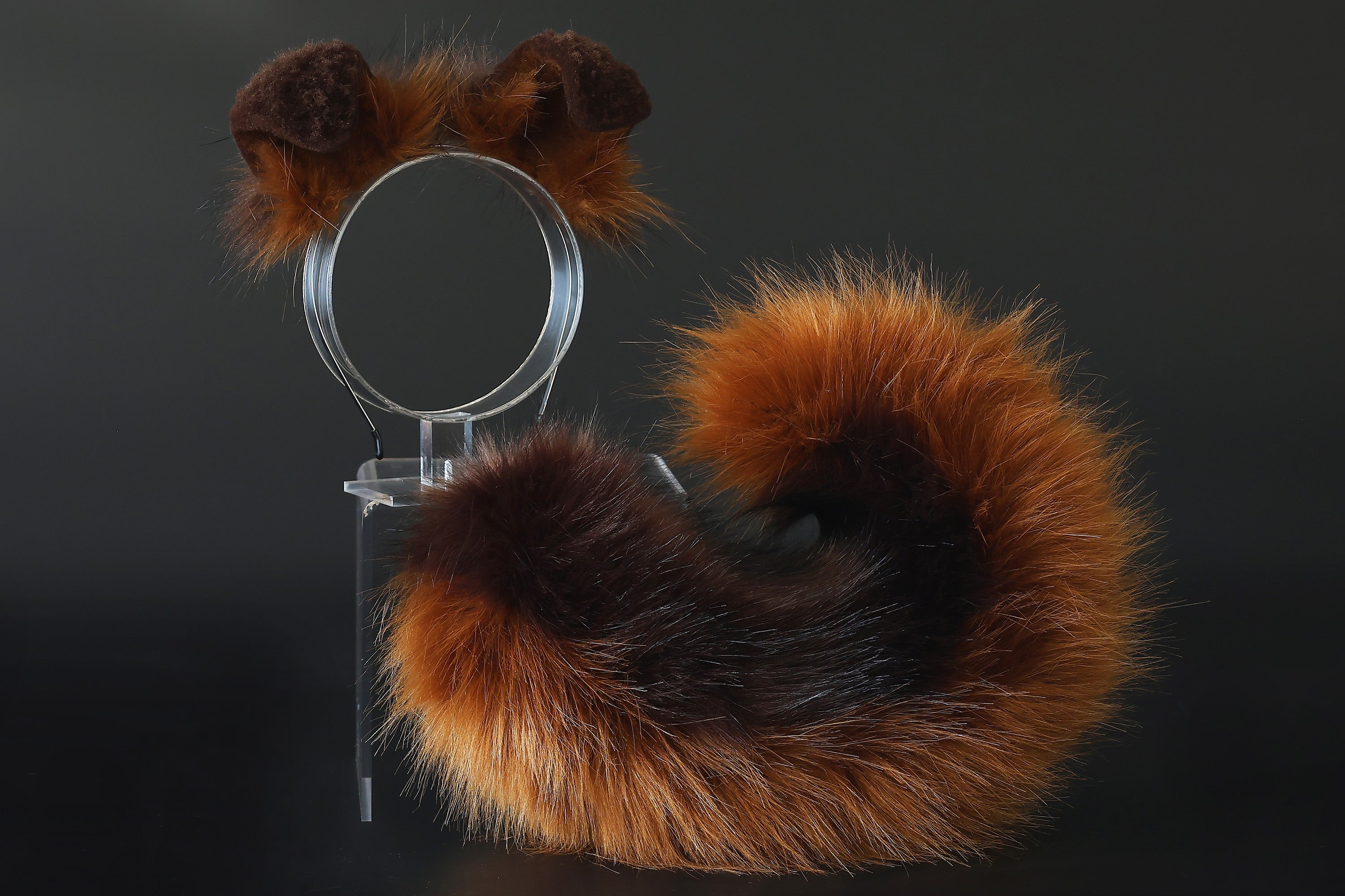 Brown puppy ear and tail plug set kemonomimi Shepherd dog ear and tail plug set Shiba Inu dog ear and tail butt plug set cosplay petplay puppy play dog therian