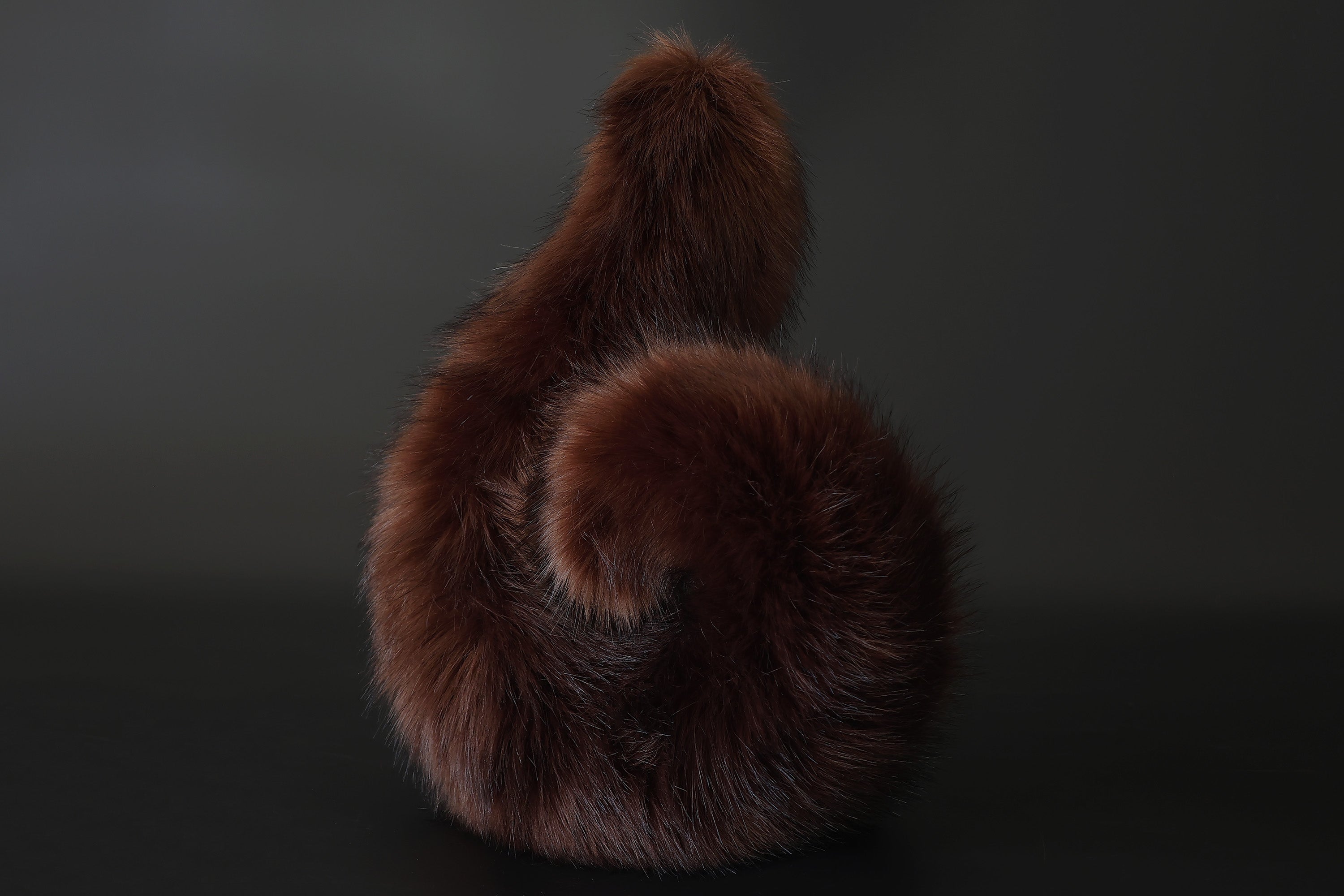 Brown faux fur puppy ear and tail plug realistic white with black tip fake fur furry shiba Inu dog tail and ears anime cosplay shepherd dog kemonomimi puppy play dog therian