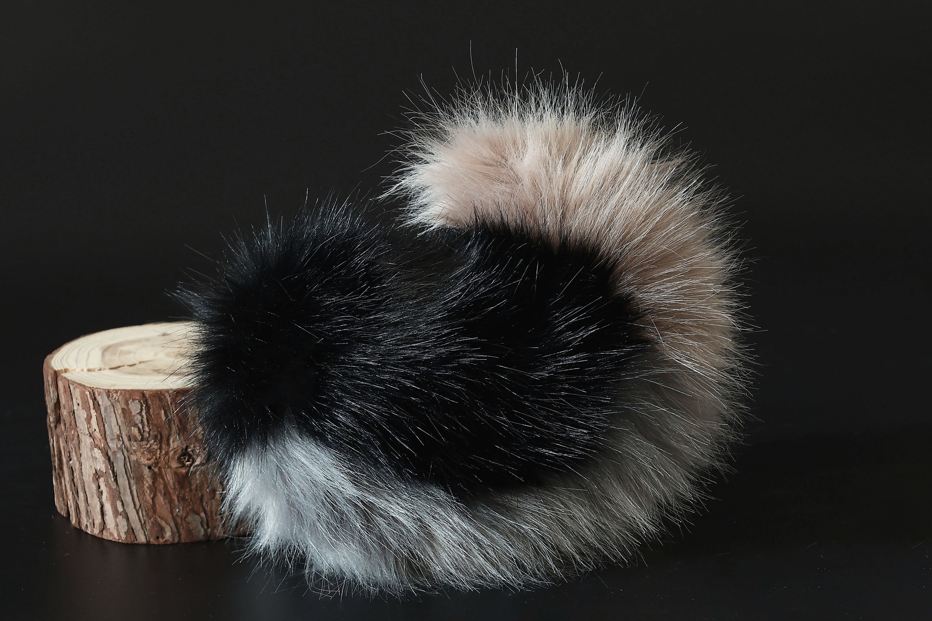 Gray black faux fur shepherd dog tail and ear Shiba Inu dog ear and tail butt plug dog therian animal cosplay puppy ear and tail puppy kemonomimi gift